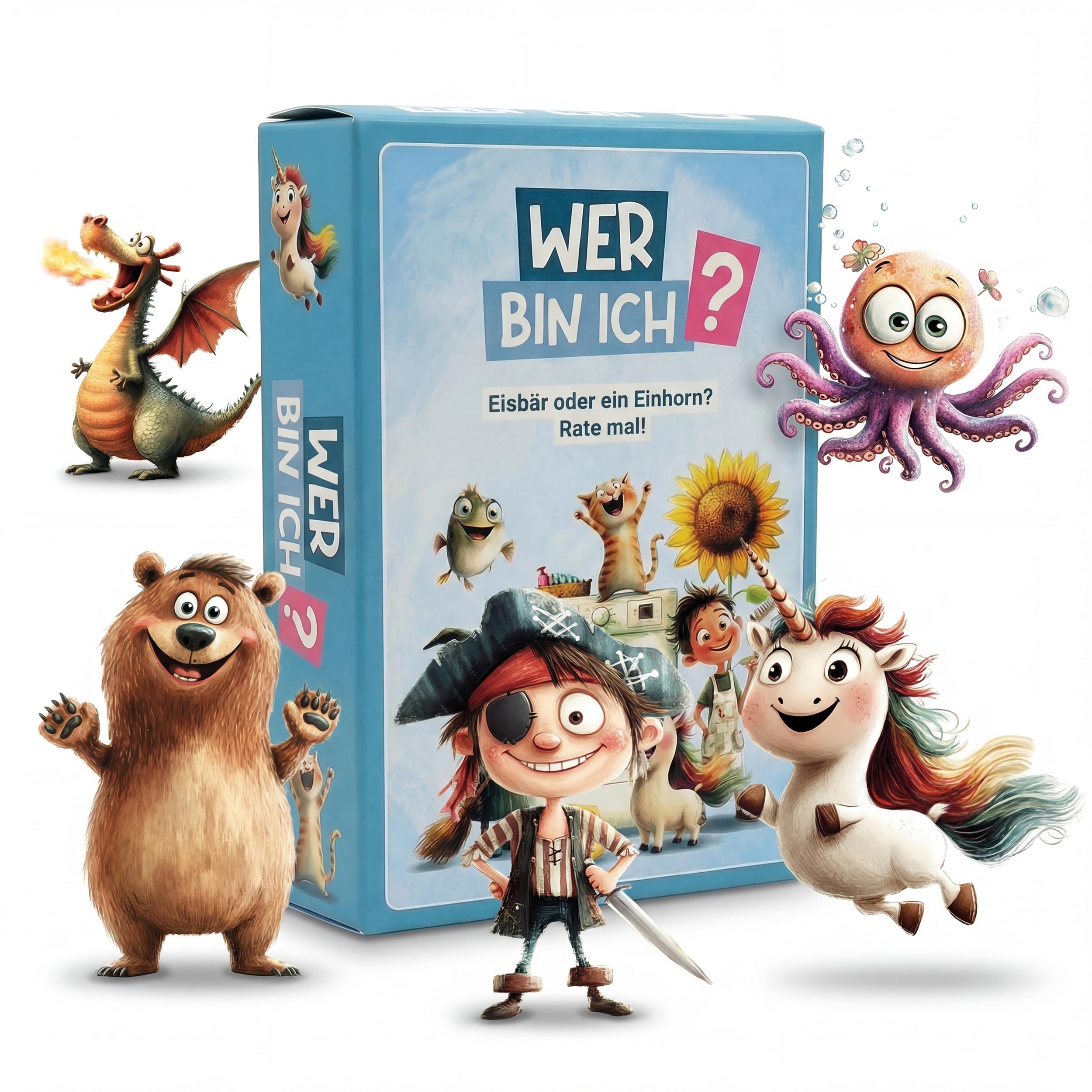 lila liebt dich Wer Bin ich Spiel Kinder ab 4 Jahre - Lustiges Ratespiel & Reisespiele für Unterwegs - Interaktives Kartenspiel, Ostergeschenke Kinder, Quiz Spaß für die ganze Familie