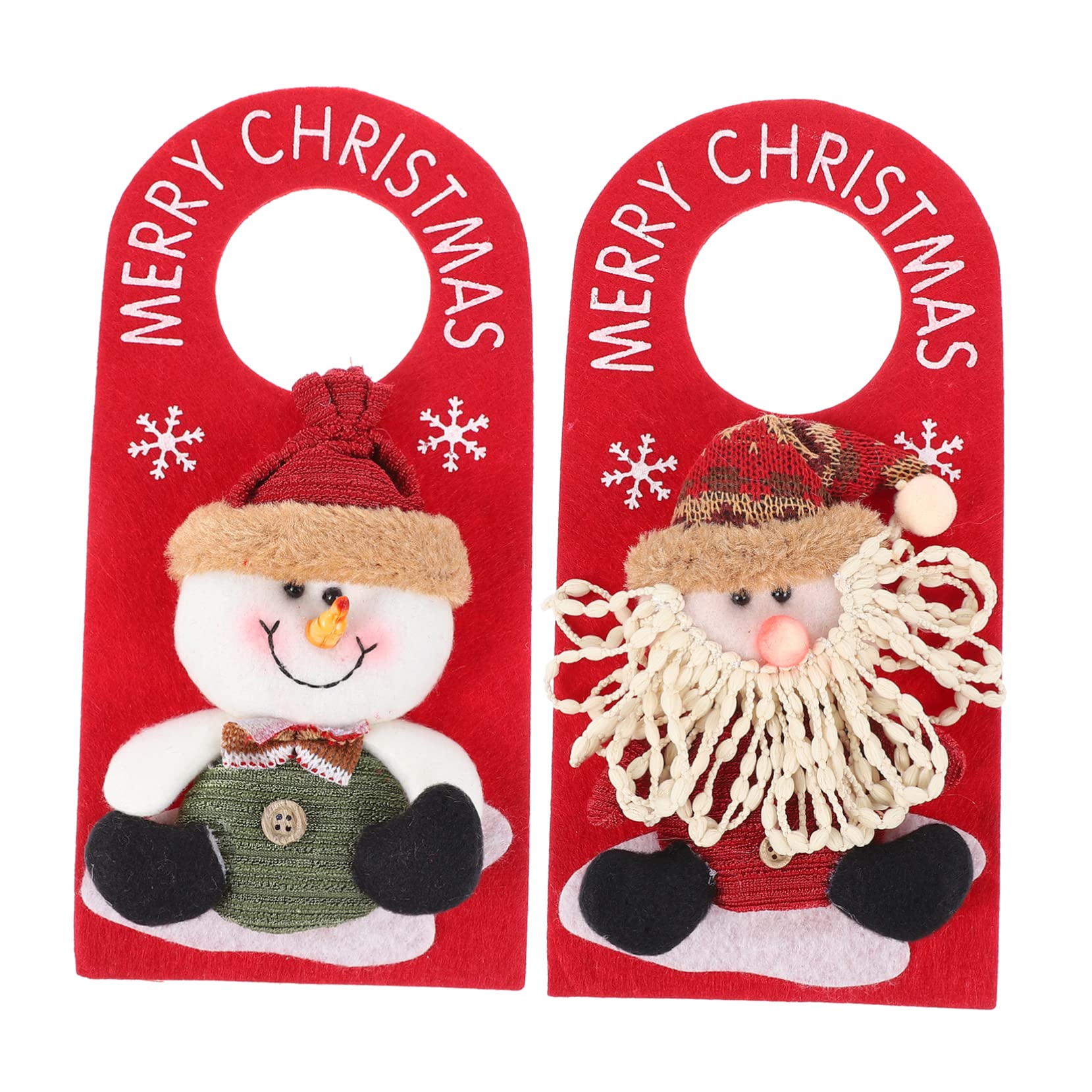 MAGICLULU 2 Piezas Colgador de Puerta de Tela navideña Decoración de Puerta de Navidad Colgante Colgante de Navidad Bon Nadal Detalles navideños Accesorio Colgante Adorno Colgante Rojo