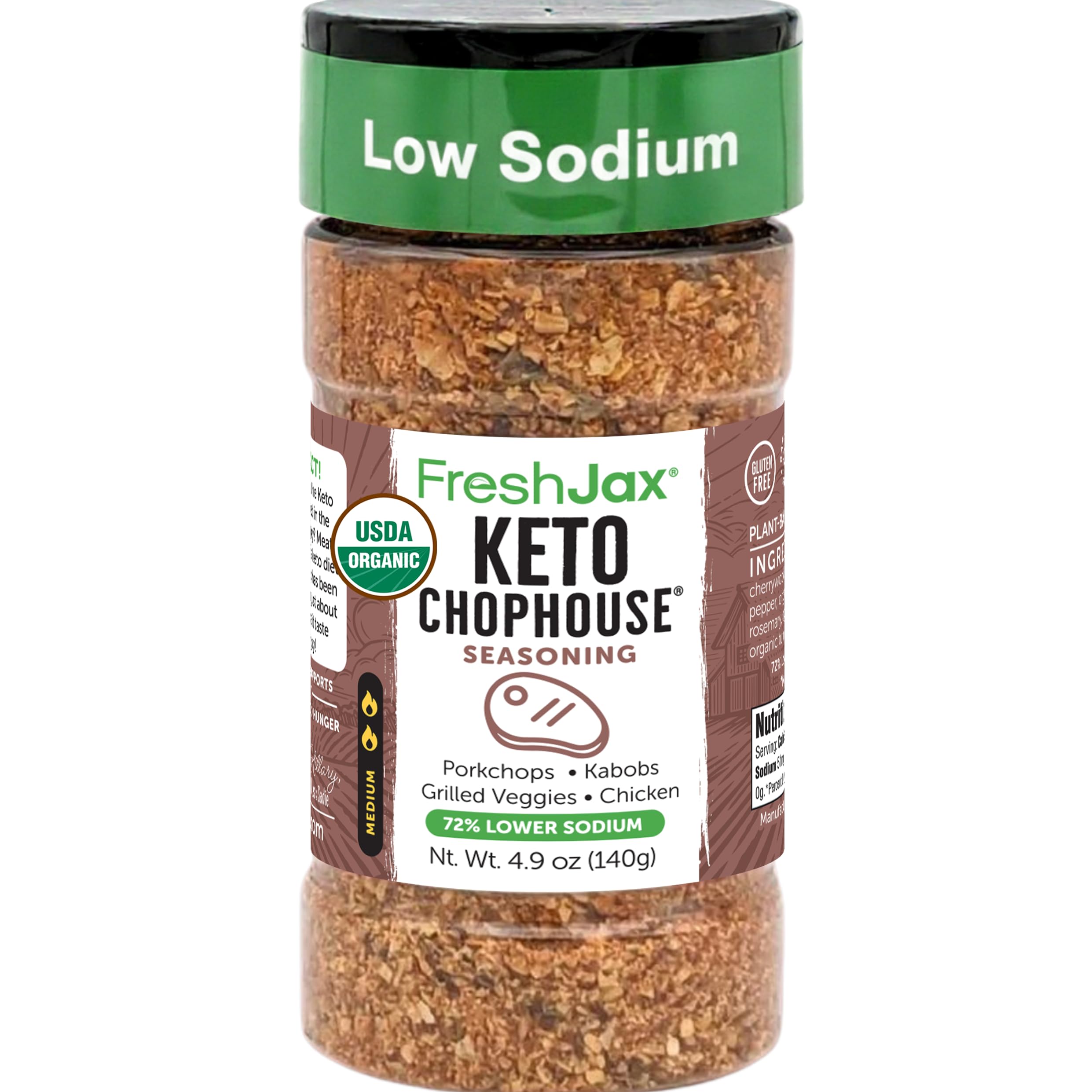 FreshJax Organic Keto Chophouse Steak Seasoning – 4.9 oz | Montreal-Style Organic Steak Rub for Grilling, Ribeye, Brisket & Burgers | Keto, Paleo, Gluten-Free, Non-GMO | Crafted in USA