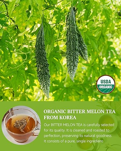 Miniatura 2 de DAJUNGHEON Té de melón amargo (1.0 onzas) 0.05 oz x 20 bolsas de té, té de hierbas coreano auténtico de primera calidad, caliente, frío, sin