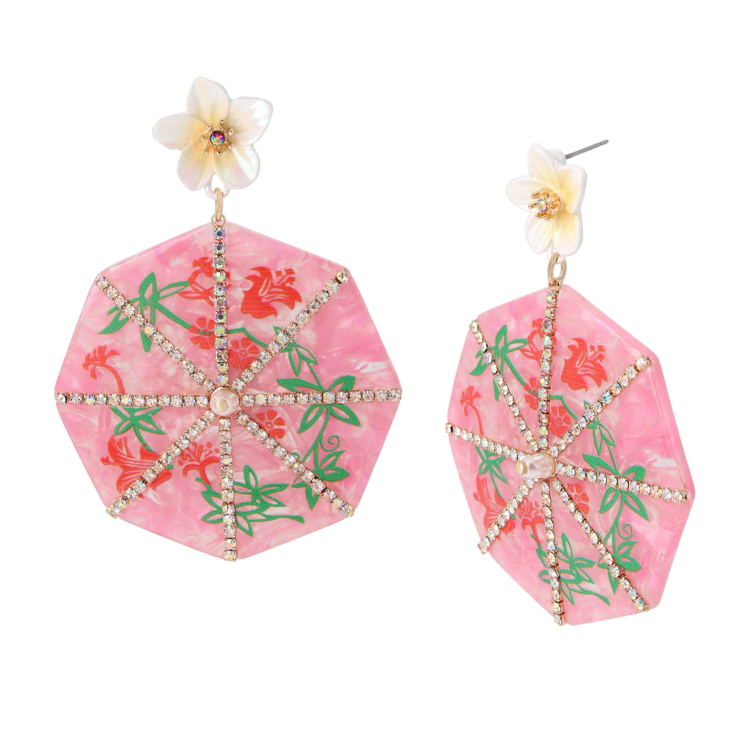 Betsey JohnsonUmbrella Drop Earrings, One Size, Metal Glass Plastic, No Gemstone