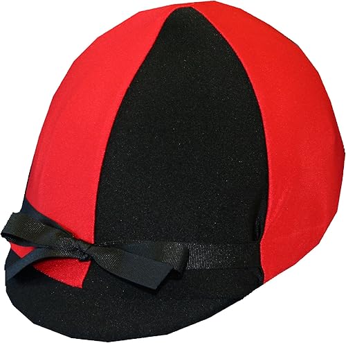 Funda para casco de equitación ecuestre - Rojo y Negro