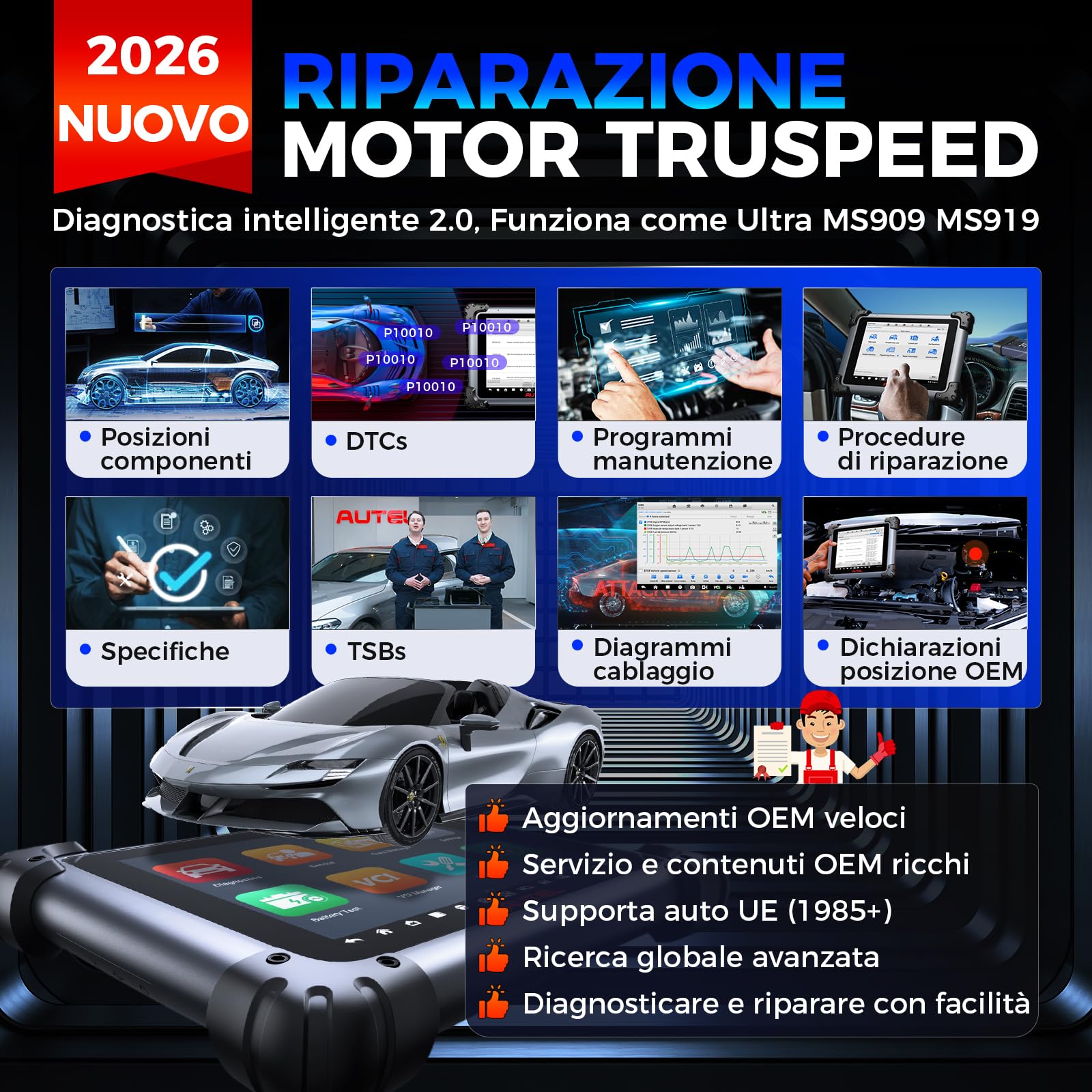 Autel MaxiSYS Elite II PRO OBD2 Auto Diagnostica: 2 Anni Aggiornamento[€2590] Diagnosi Auto Professionale, J2534 Programmazione e Codifica, Su di MS908S Pro II, 40+ Servizio, 3K+ Test Attivi, FCA SGW