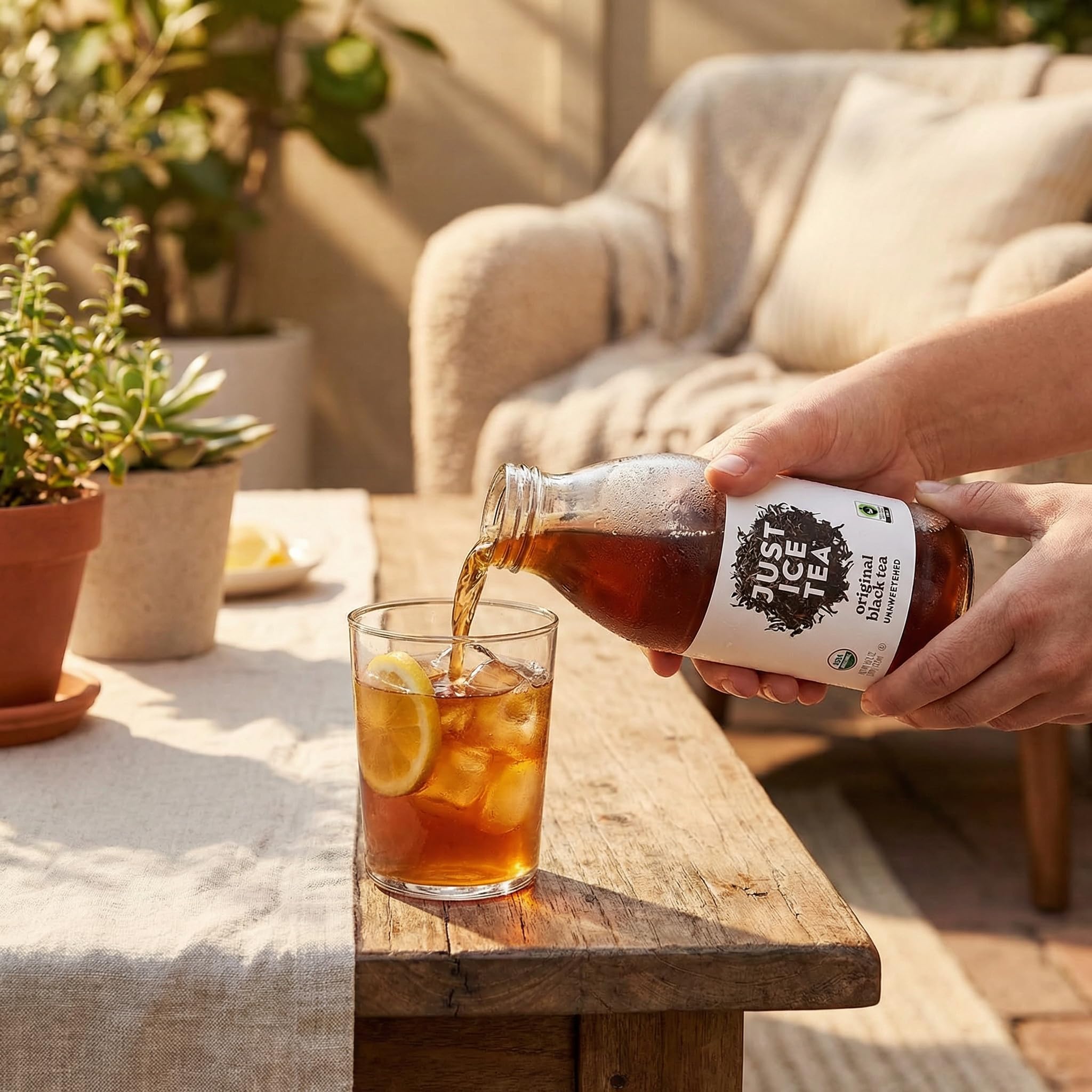Just Ice Tea Original Black Organic 16 FO – Organic Bottle Drink – Iced Tea and Beverage – Pure Black for Ice Drinks – Ready to Drink Te and Teas – Pack of 12