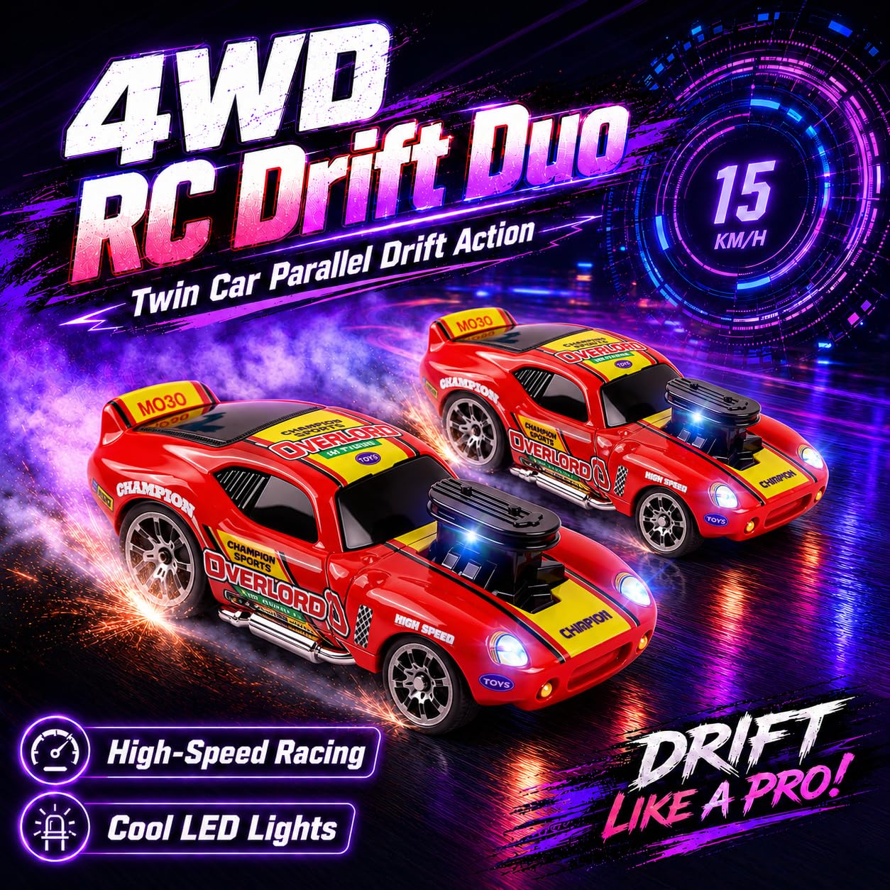 funnykid Mini Drift RC Cars, Remote Control Cars Gift Set Toys for 3 4 5 6 7 8 9 10 Year Old Boys, Alloy Body, 3 Speed - Image 3