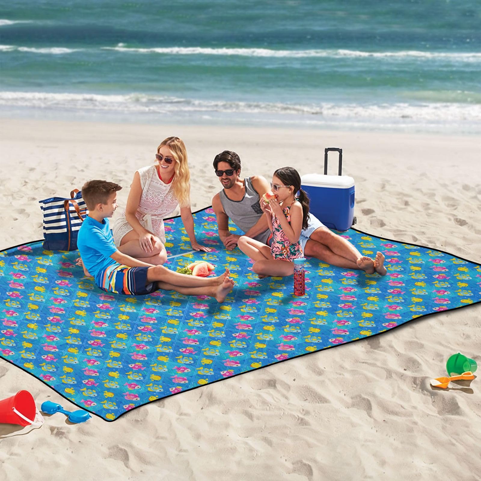 Oceano Animale Pesci Tropicali Blu Colorato Impermeabile Picnic Tavolo Resistente all'acqua Campeggio Partito Playmat Outdoor per Terra Coppie Regalo Manta de Playa Anti