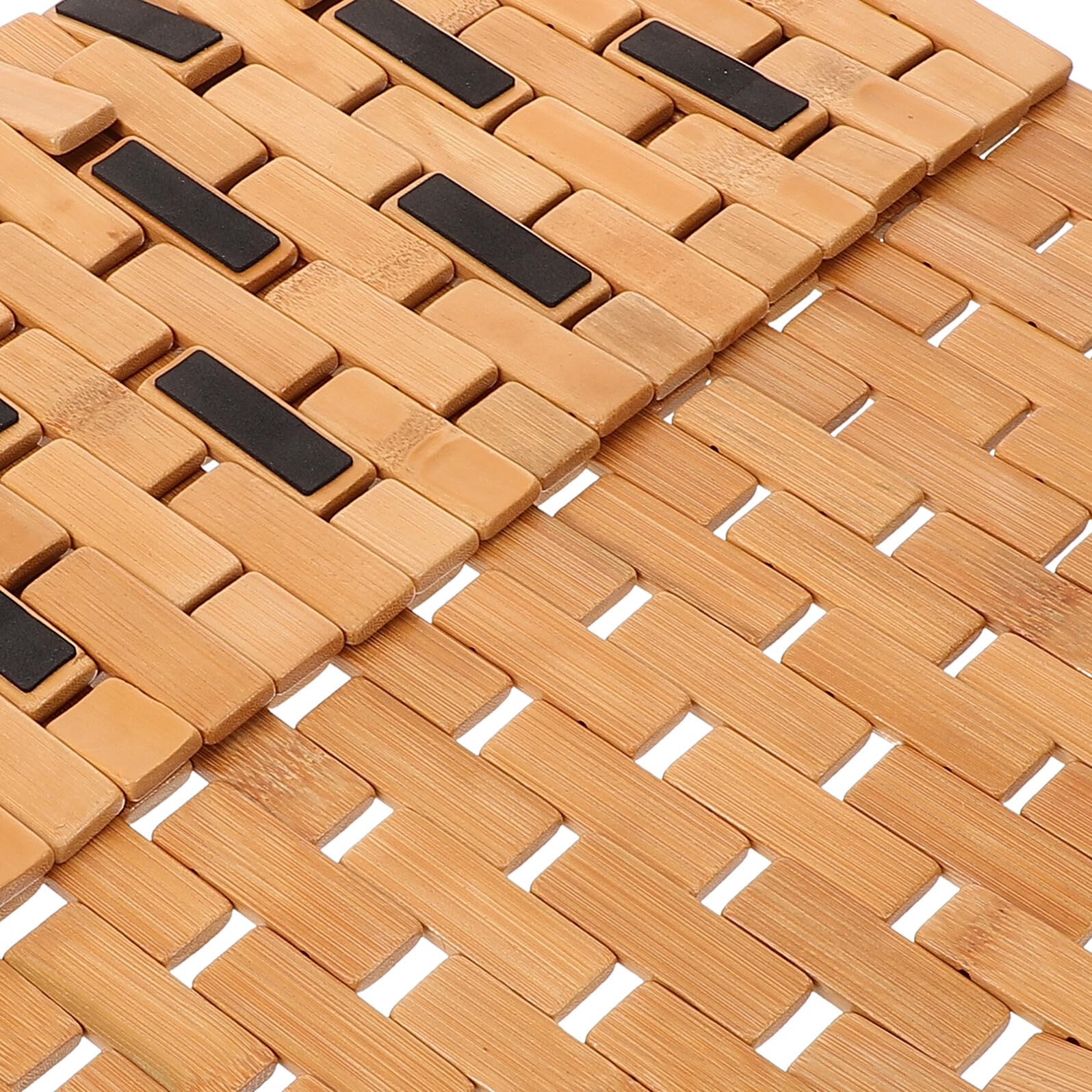 Alfombra Diseño Artesanal de Bambú Antideslizante Color Caqui de Baño Resistente y Segura para Dormitorio y Hogar para Suelos Húmedos