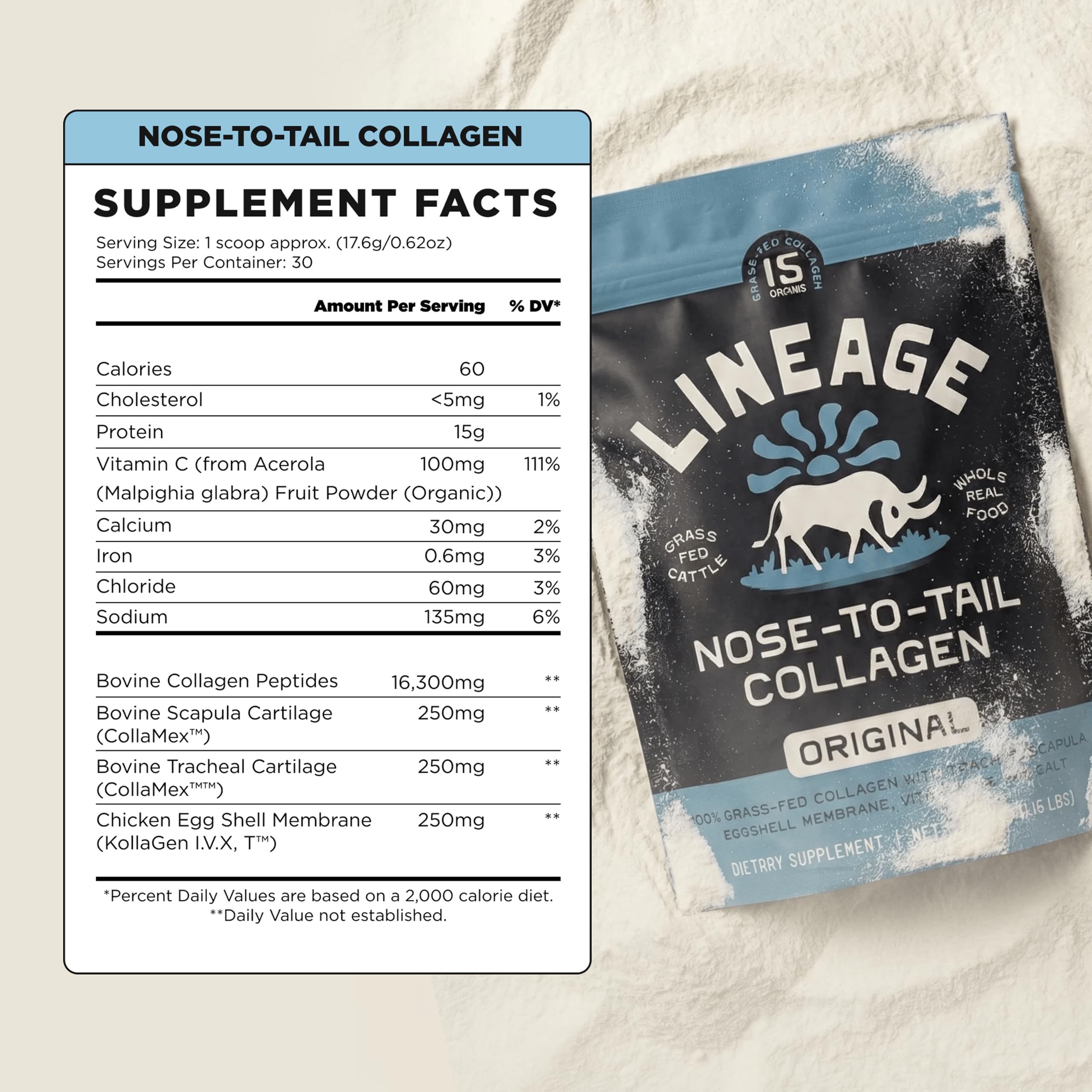 Lineage Provisions Grass Fed Collagen Powder, 30 Servings — Amazon image 2