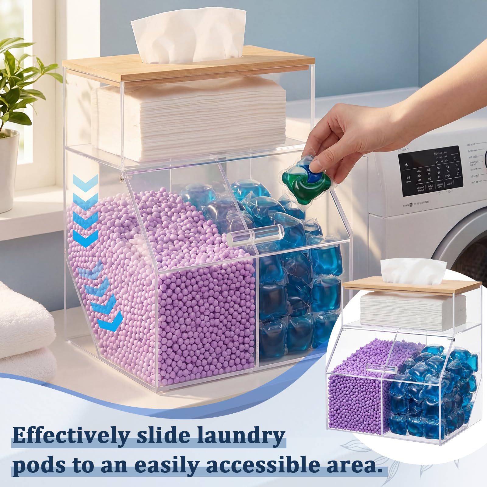 Amazon.com: Juexica 3 in 1 Acrylic Laundry Containers for