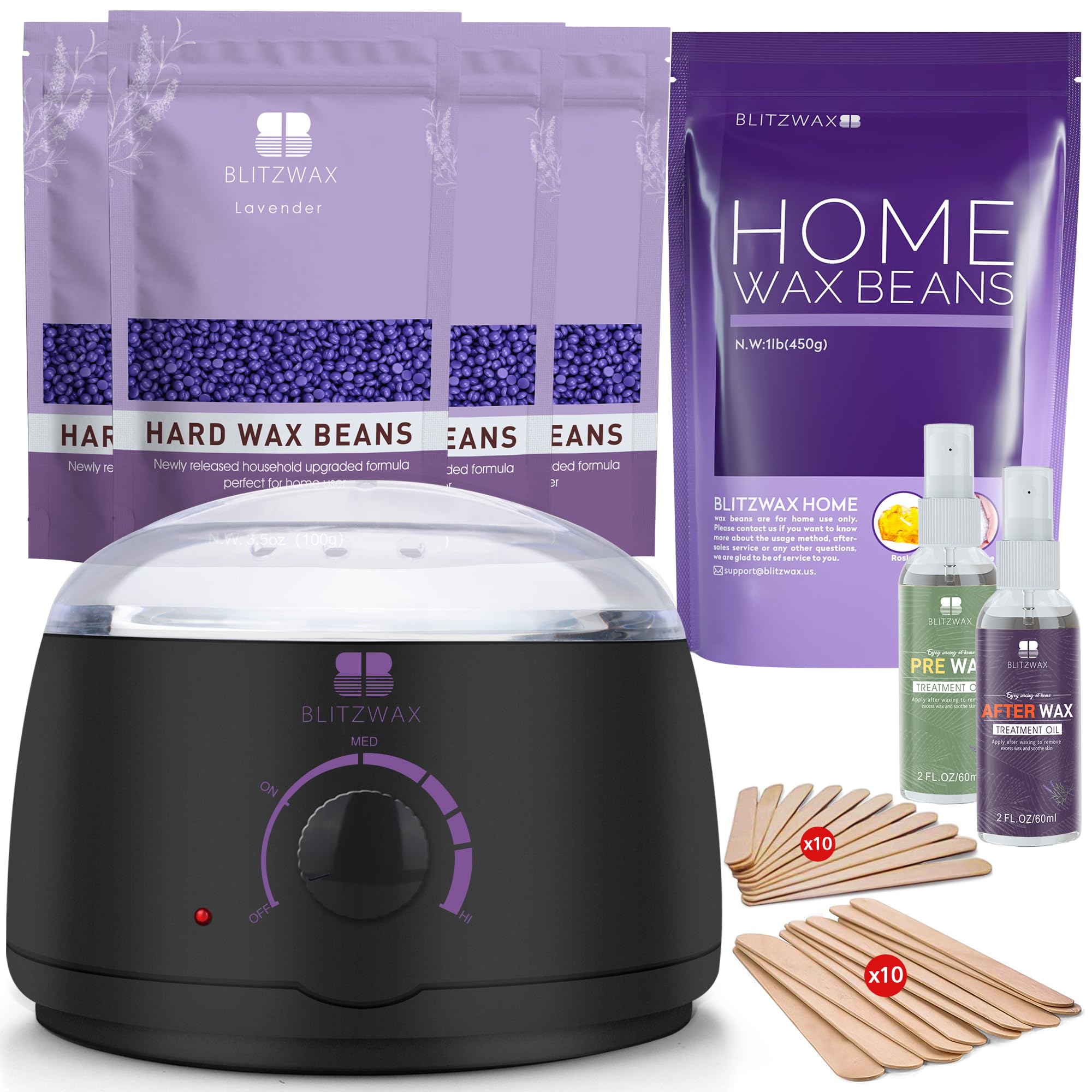 Amazon.com : BLITZWAX Wax Warmer Hair Removal Waxing Kit with 1lb