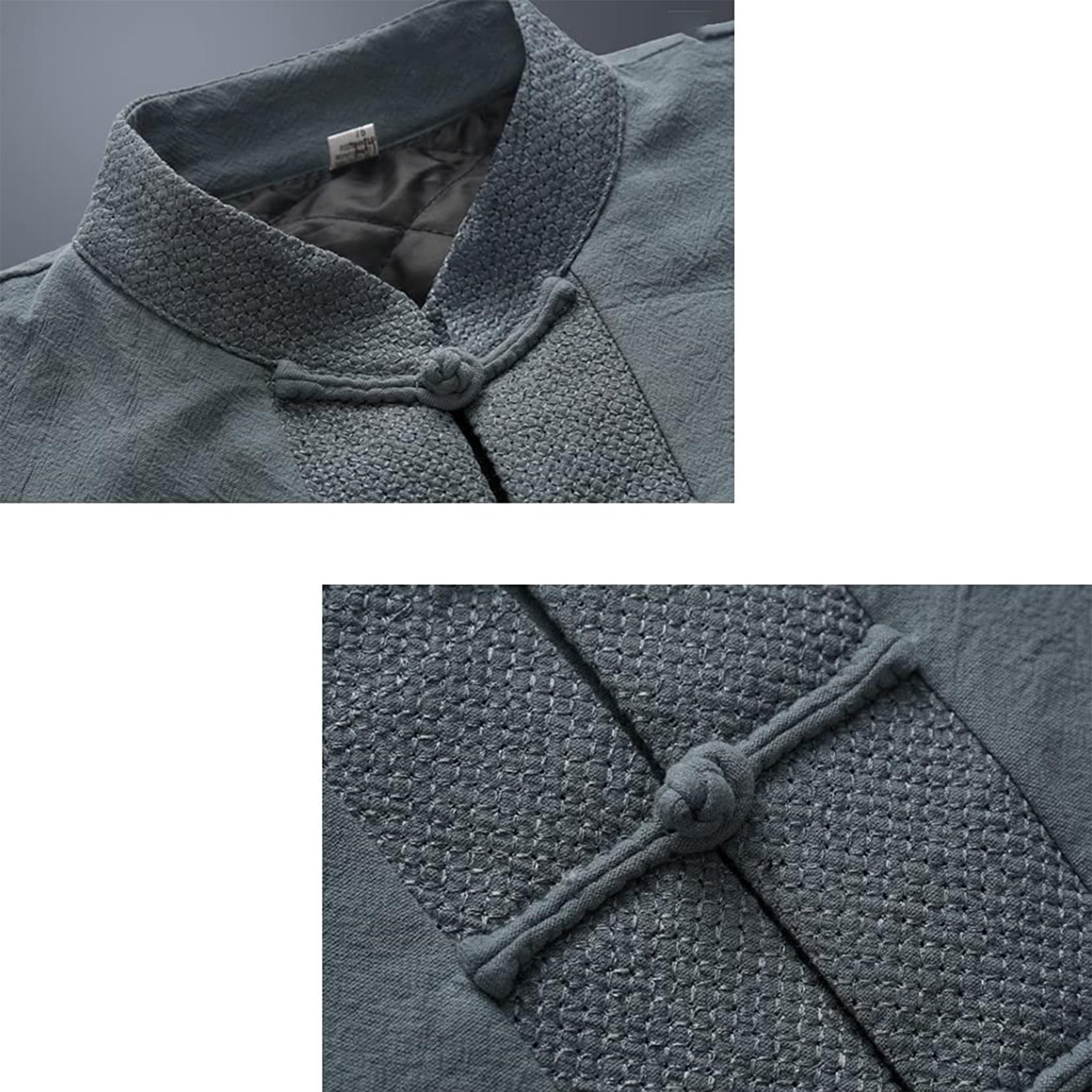 Traje Tang, Traje de invierno for hombre, chaquetas gruesas, abrigos de algodón, uniforme cálido de tai chi, ropa tradicional china de kung fu, camisa(Blue_XXL)