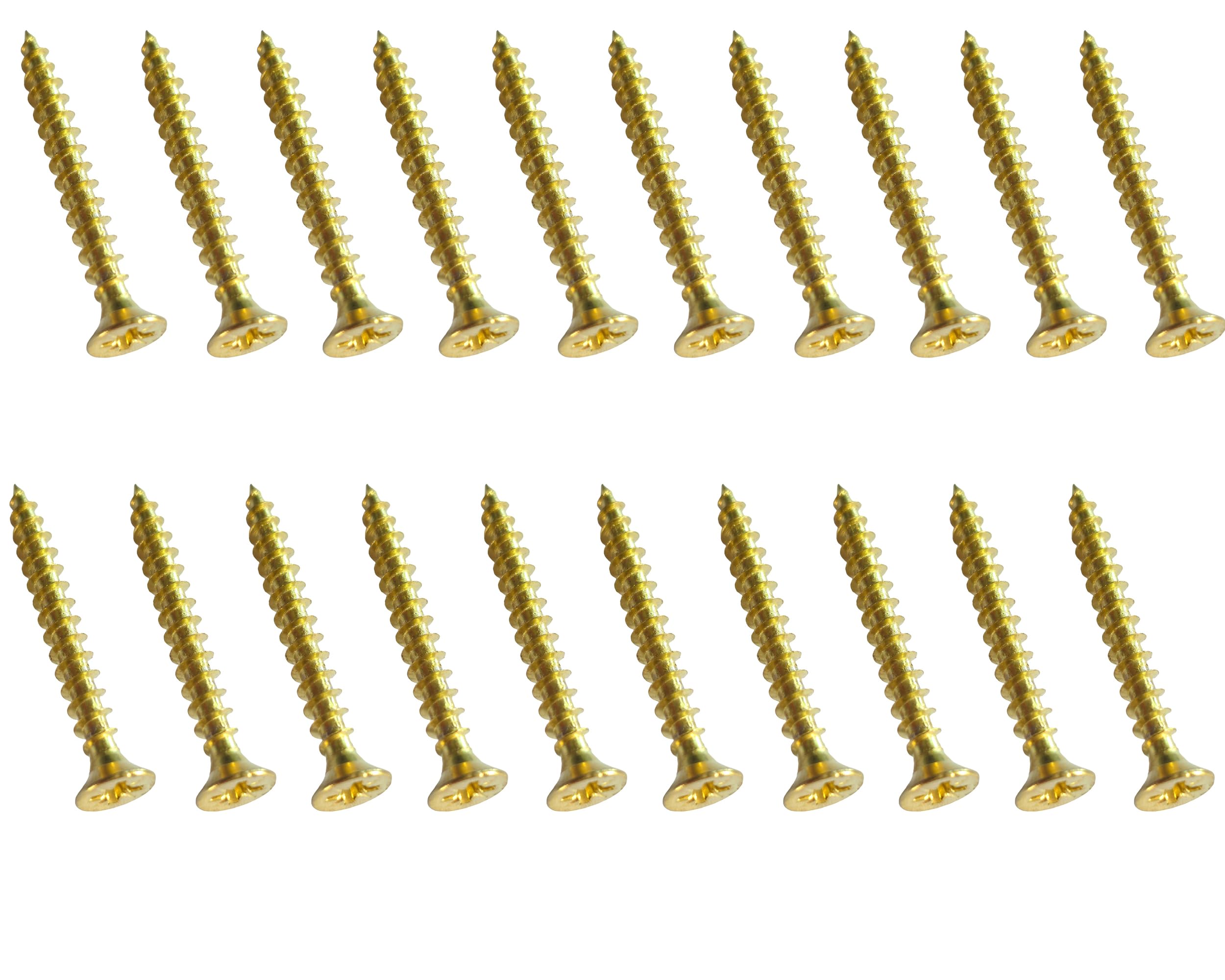 M4.5 x 40mm Door Hinge Brass Screws Replacement (Pack of 20)