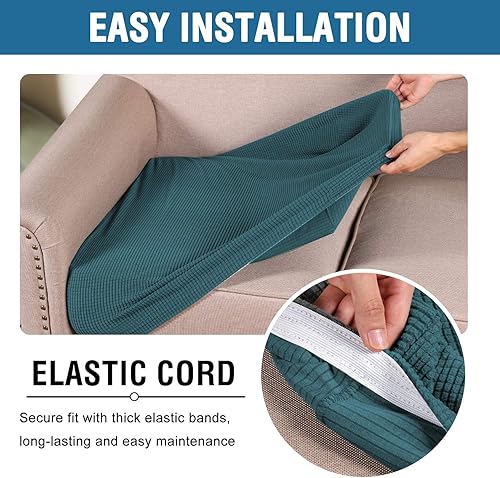 Miniatura 6 de H.VERSAILTEX - Fundas de cojín para asiento individual de sofá, súper elásticas, grueso tejido de sarga texturizado jacquard