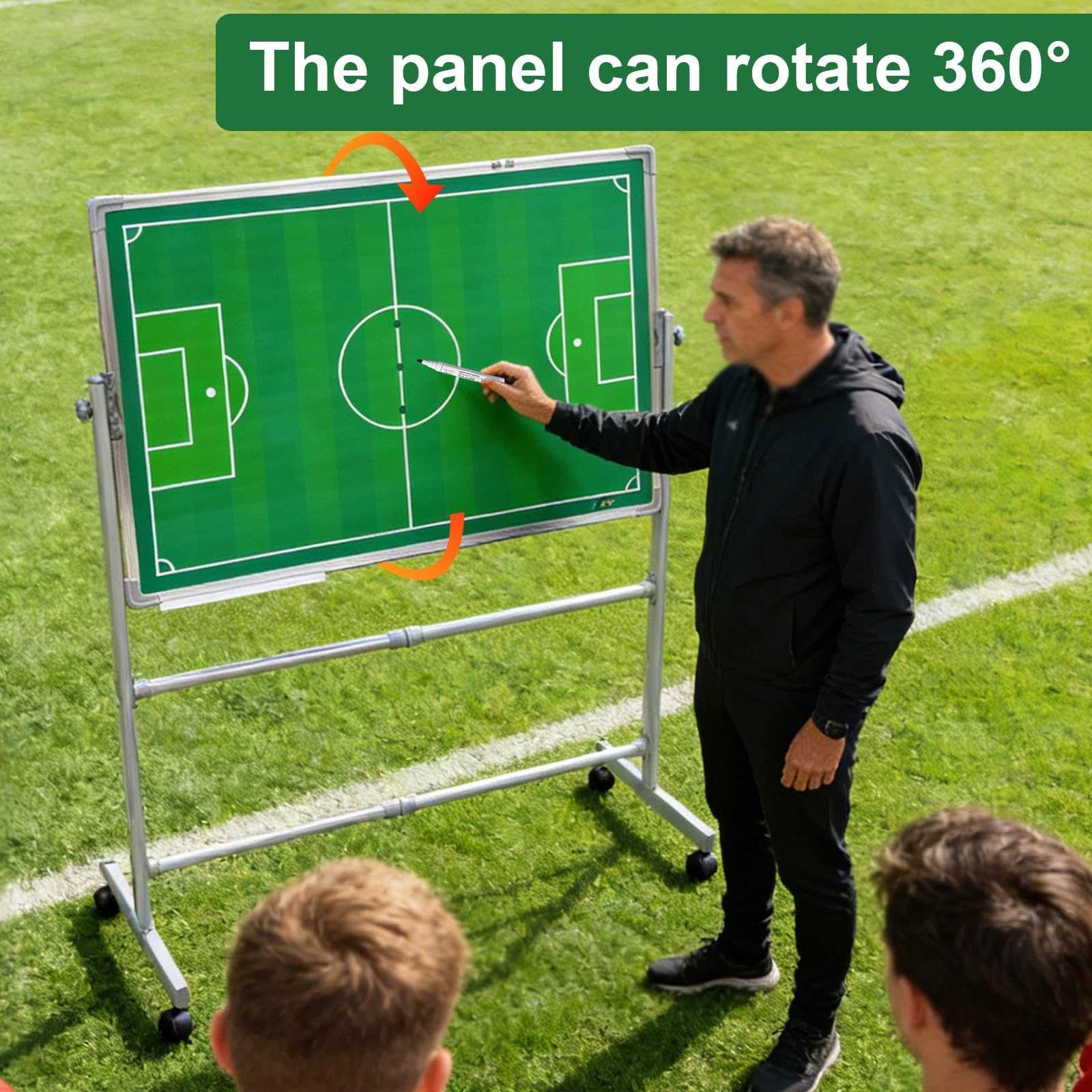 Lavagna Magnetica per Allenamento di Calcio, Lavagna Calcio Allenatore di Board, Telaio e Supporto in Alluminio, per Allenamento