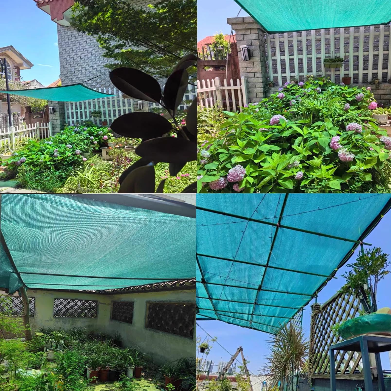 Dunkelgrünes E-Tuch, UV-Harz, Outdoor-Sonnenschutz, atmungsaktives Gewebe für Garten, Terrasse, Gewächshaus und Pera-Pflanzenbucht