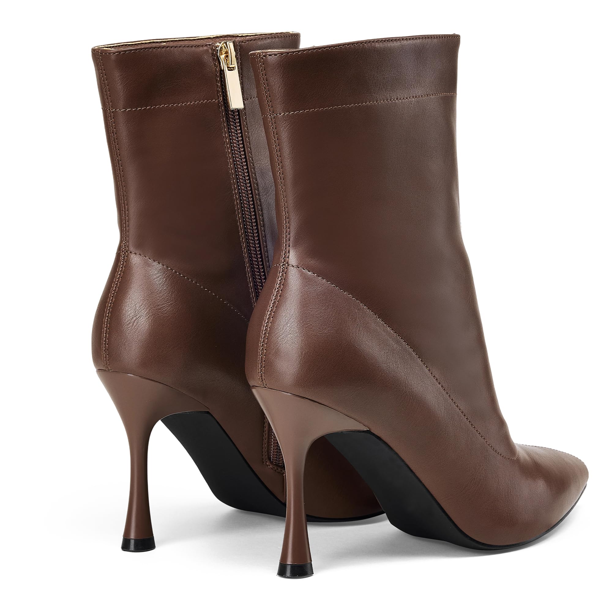 Damskie botki 9 cm szpiczasty nosek - średni obcas szpilki buty robocze dla kobiet modne krótkie buty czarne 8
