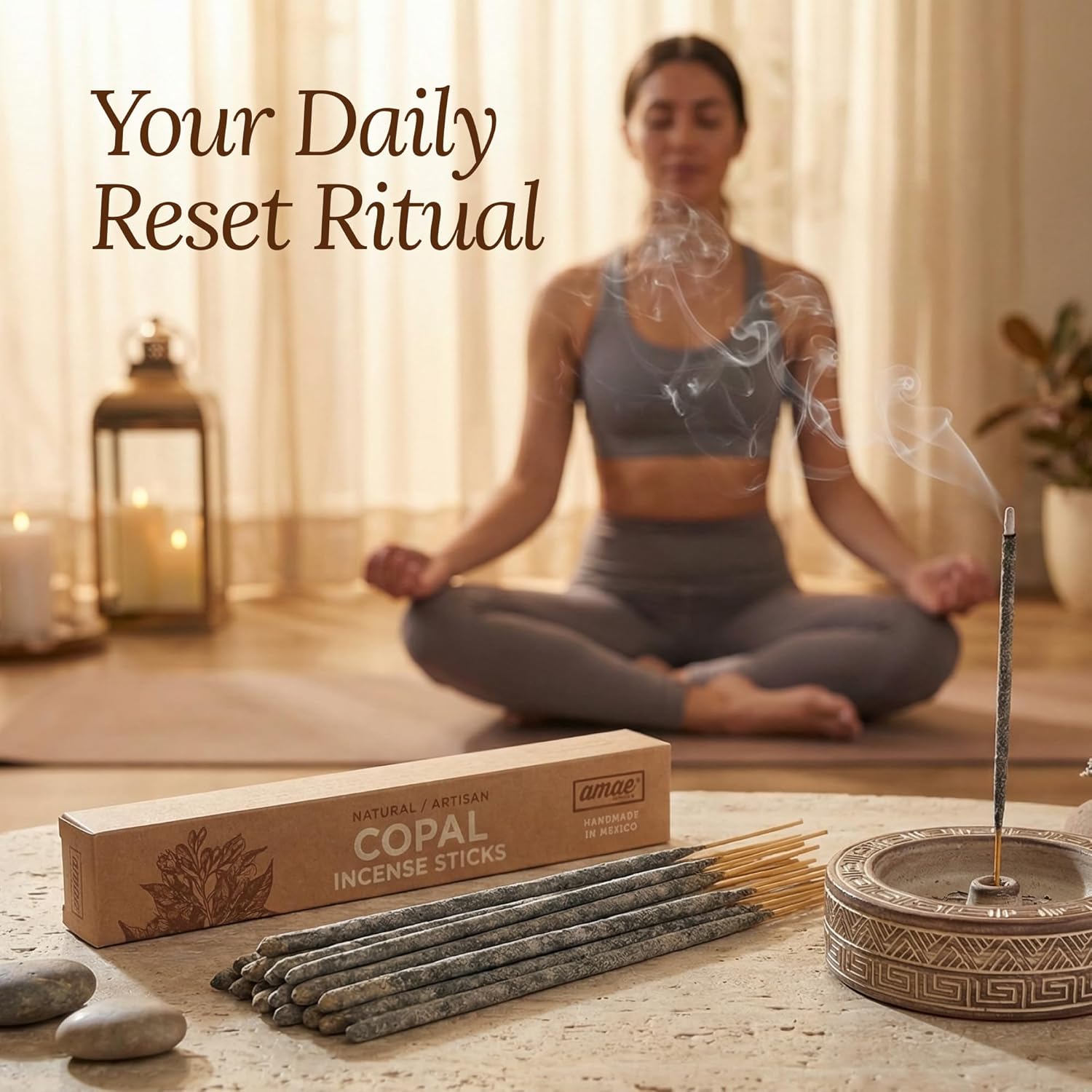 Copal Incense 120 Sticks, 100% INCIENSO Copal Mexicano 120 VARILLAS - Three 40 Incense Sticks Boxes.