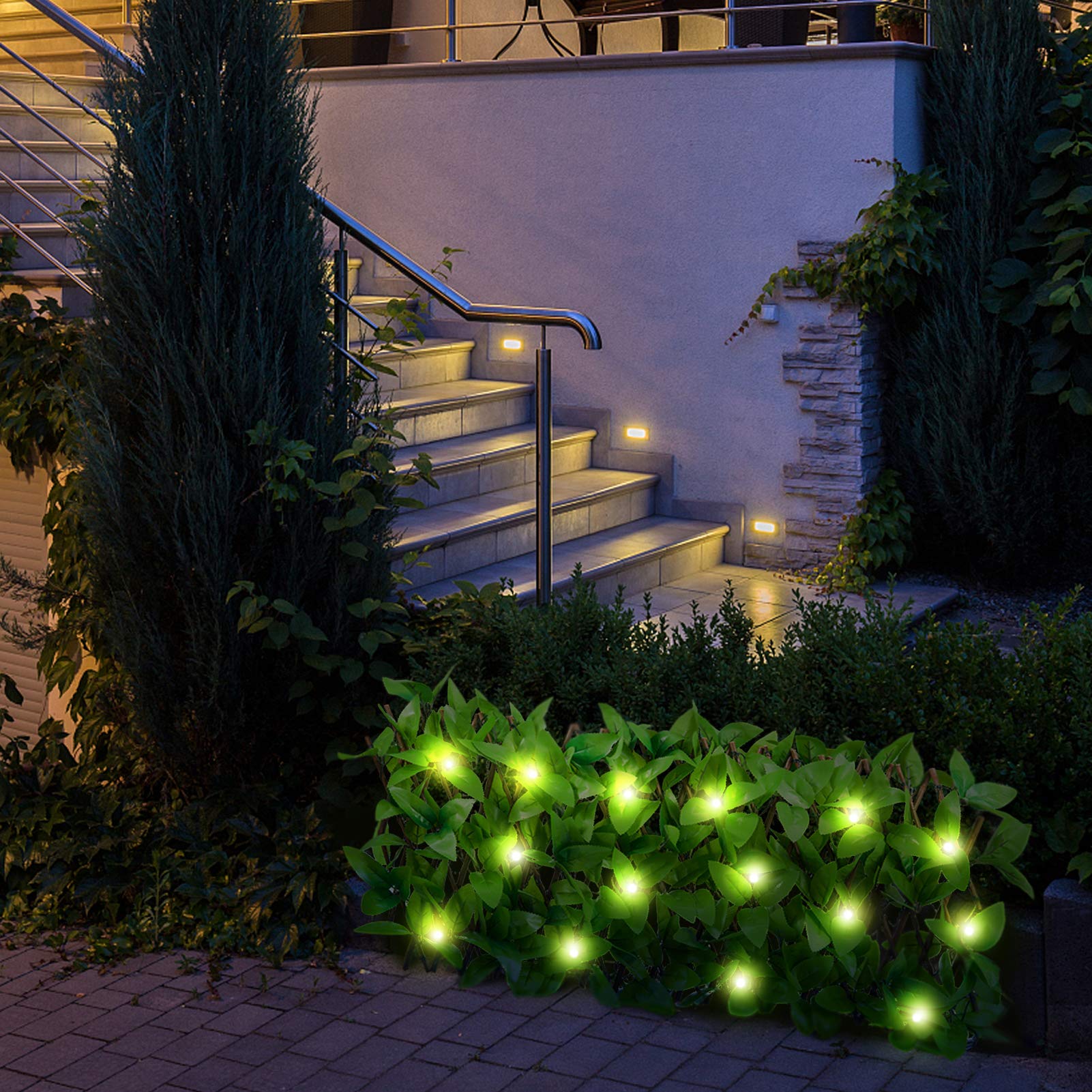 Buy Expandable Trellis Hedge with Solar Lights Rectractable Artificial