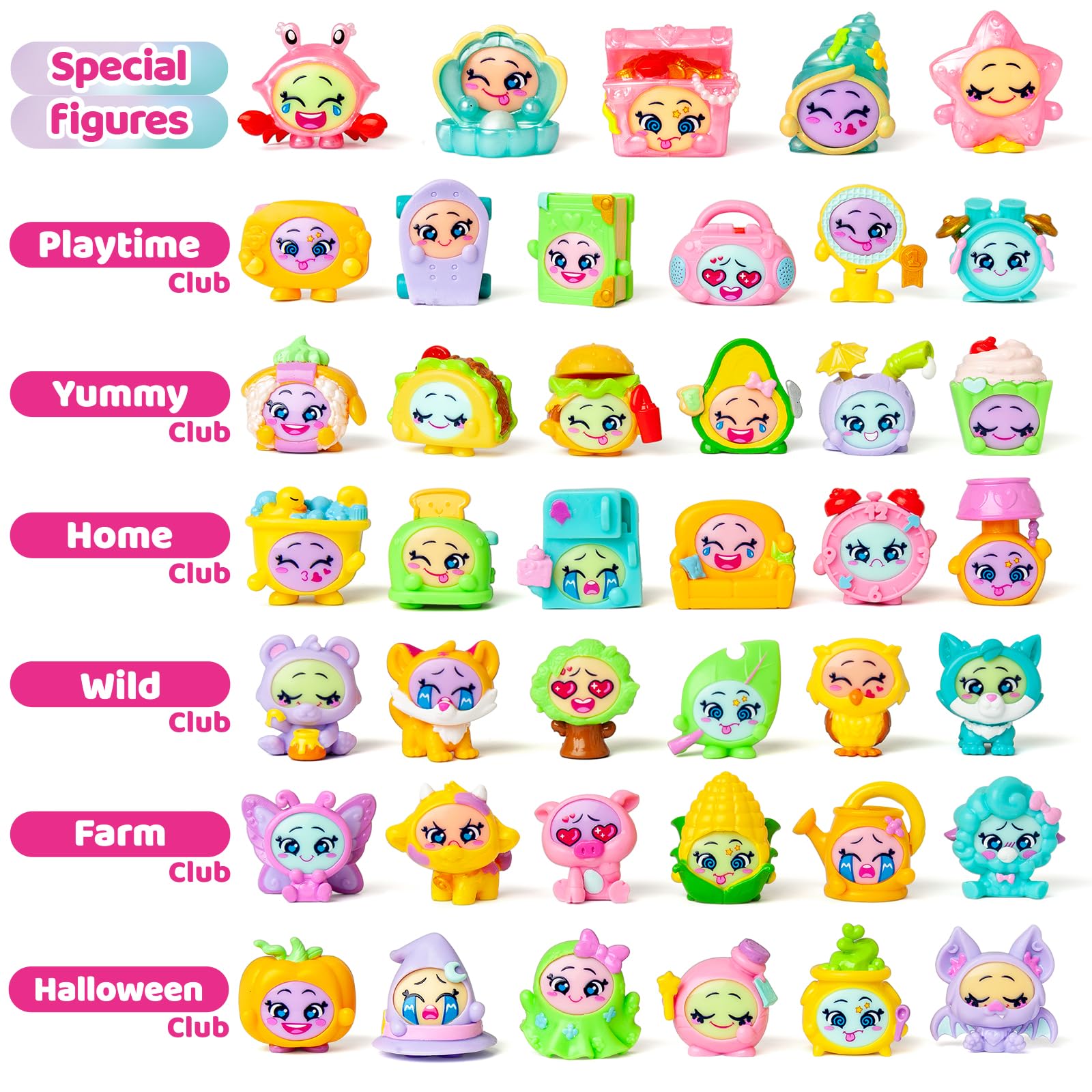 MOJI POPS Pearl Series - One Pack. Pudełko z 24 kopertami niespodzianek z figurkami kolekcjonerskimi z dwustronnymi buźkami. Każda koperta zawiera 1 niespodziankę Mojipop i 1 listę kontrolną