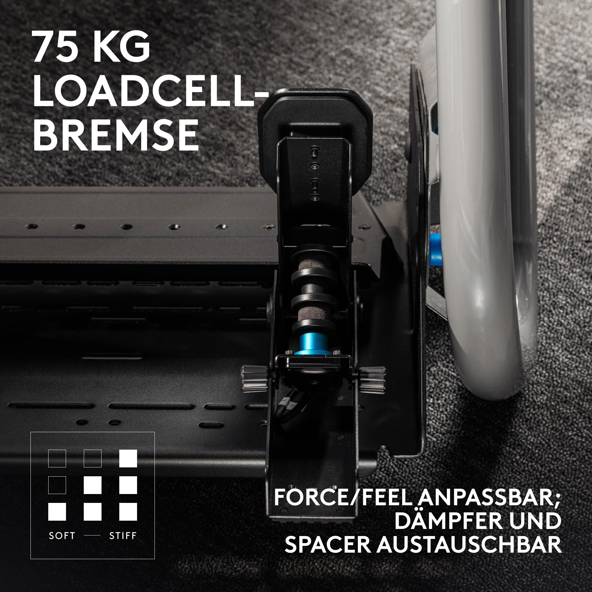 Logitech G RS Pedals Sim-Racing-Pedale 75-kg-Loadcell-Bremse einstellbare Pedalpositionen modulares Design Stahlrahmen Schwarz