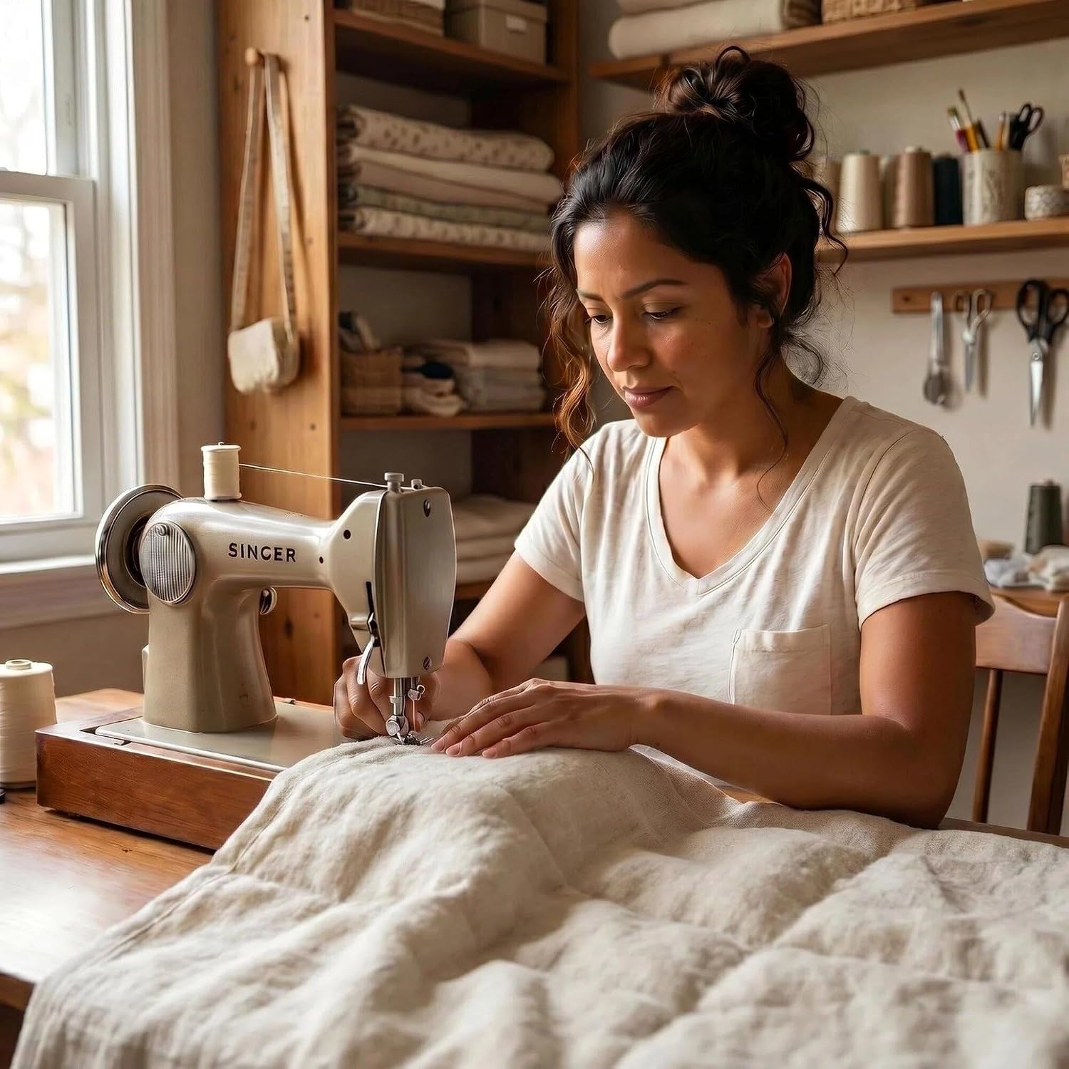 Cyauatt Cotton Quilting Batting,Lightweight Polyester Batting Fiber Filling,Natural All Season Comfort Cotton Stuffing for Sewing Crafts,Home Bedding Items and Wearable Arts. (White 48"x108")