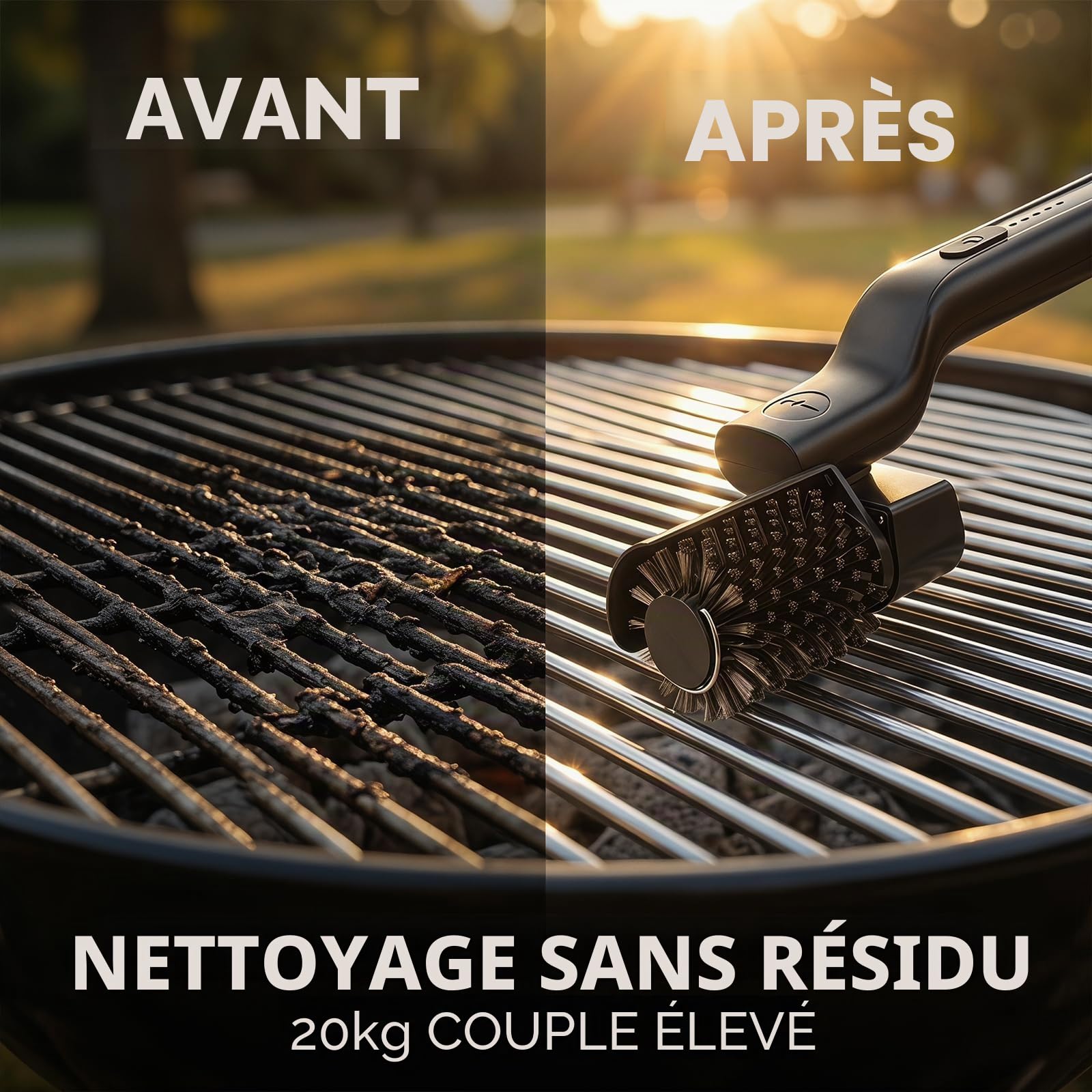 Brosse électrique pour barbecue, fonctionnant sur batterie, angle réglable à 180°, nettoyage en 3 étapes, tête de brosse en acier inoxydable, autonomie de 90 min, pour barbecue à gaz, barbecue au