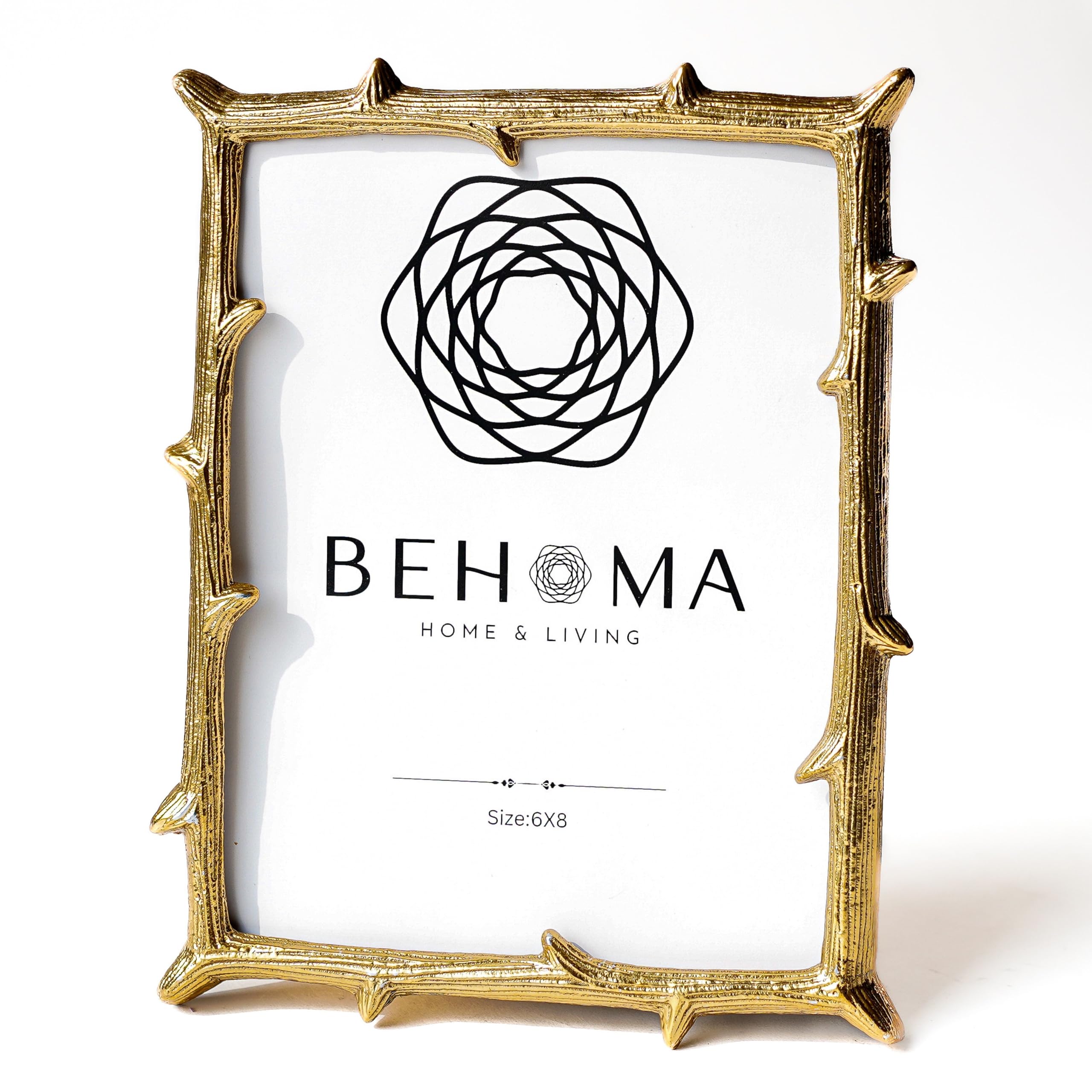 BEHOMA Golden Elegant Metal Twig Designer Photo Frame - Perfect for Cherished Memories for Home Decor, Table Decor, Gifting Purpose (6x8 Inches) (Large) (B0CJMCG679) Amazon Price History, Amazon Price Tracker