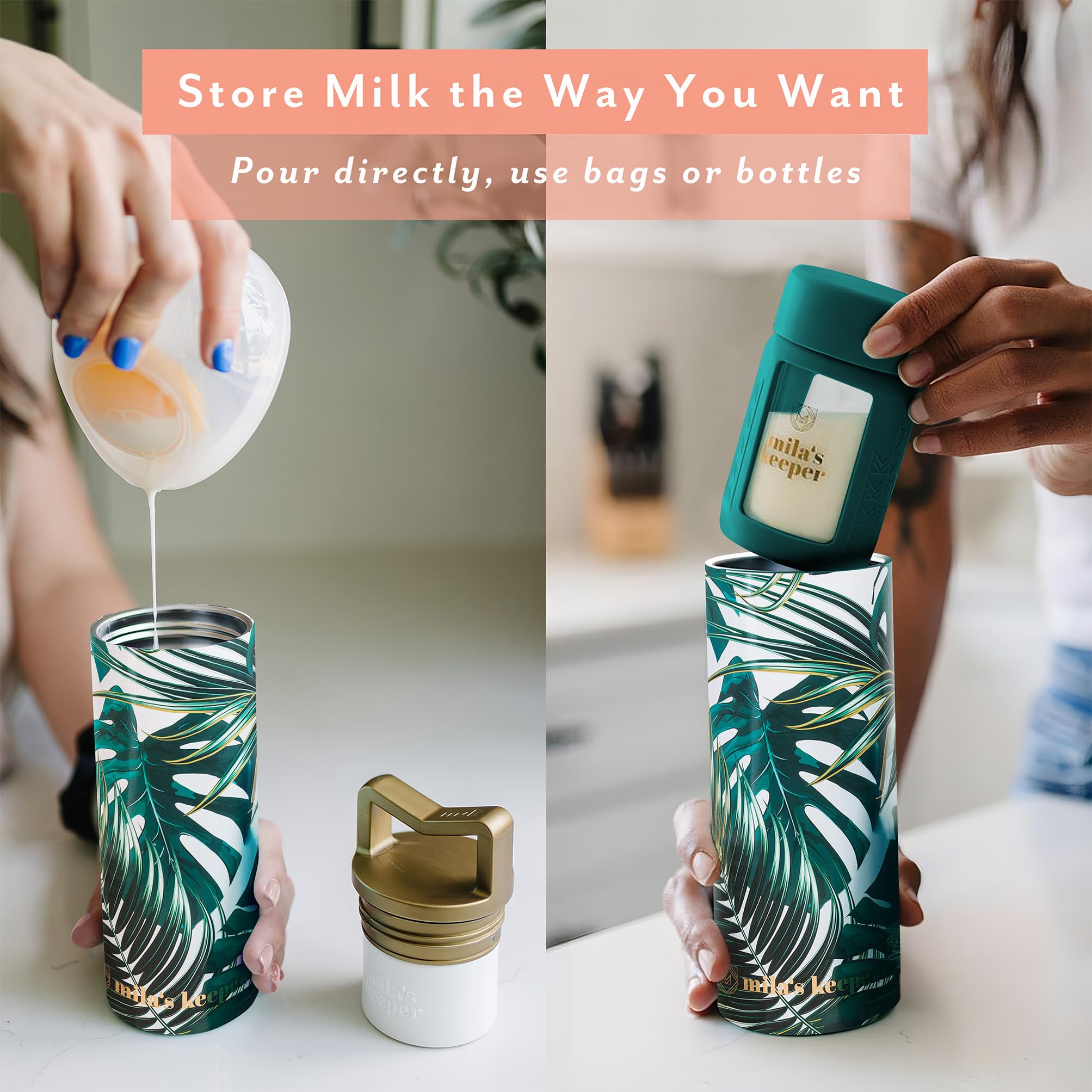 Mila's Keeper Set refrigerante portatile per latte materno isolato | 20 ore di conservazione | refrigeratore, bottiglia per latte materno e impacco di ghiaccio per viaggi | Adatto per pompe principali