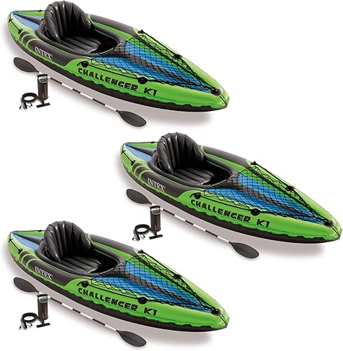 Intex Challenger K1 Kayak deportivo inflable para 1 persona, con remos y bomba