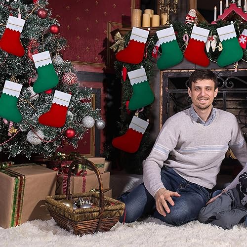 Miniatura 5 de Skylety Calcetines de fieltro de Navidad a granel para árbol de Navidad, adornos para colgar en la chimenea de Navidad, decoración de fiestas