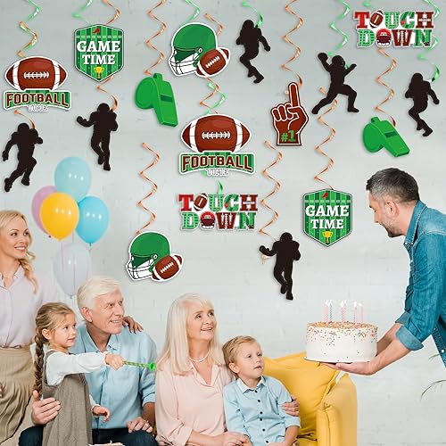 Miniatura 6 de 48 piezas de remolinos colgantes de fútbol, decoración de fiesta de cumpleaños, serpentinas de pared para colgar en el techo, espirales para fiestas