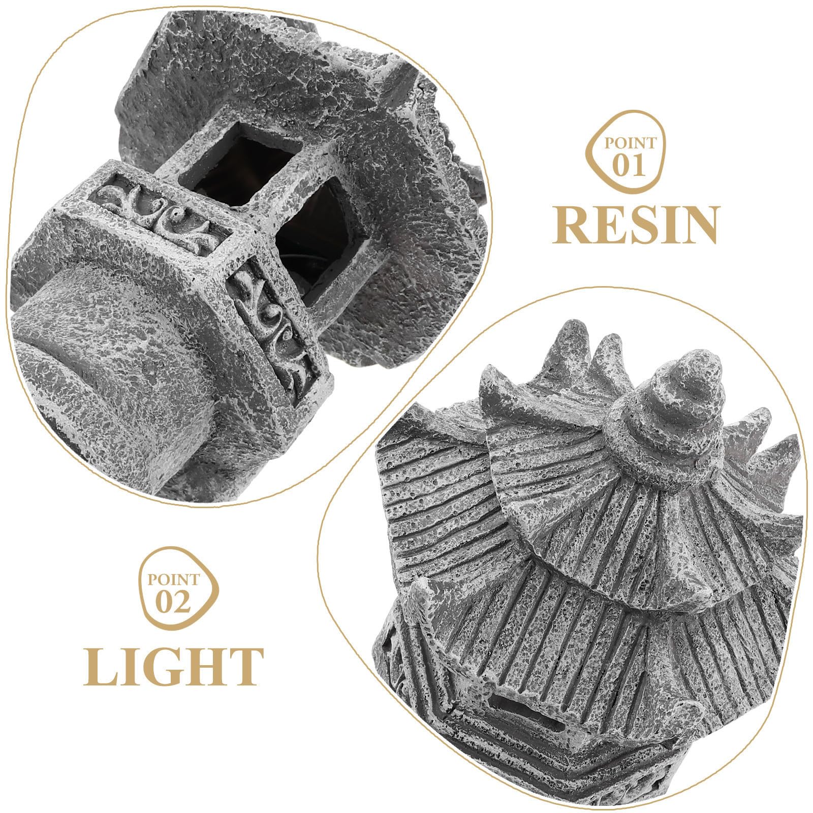 GLEAVI Estatua de Pagoda de Jardín de Resina Resistente al Clima Diseño Elegante para Césped y Patio, Linterna Zen Japonesa para Decoración Exterior