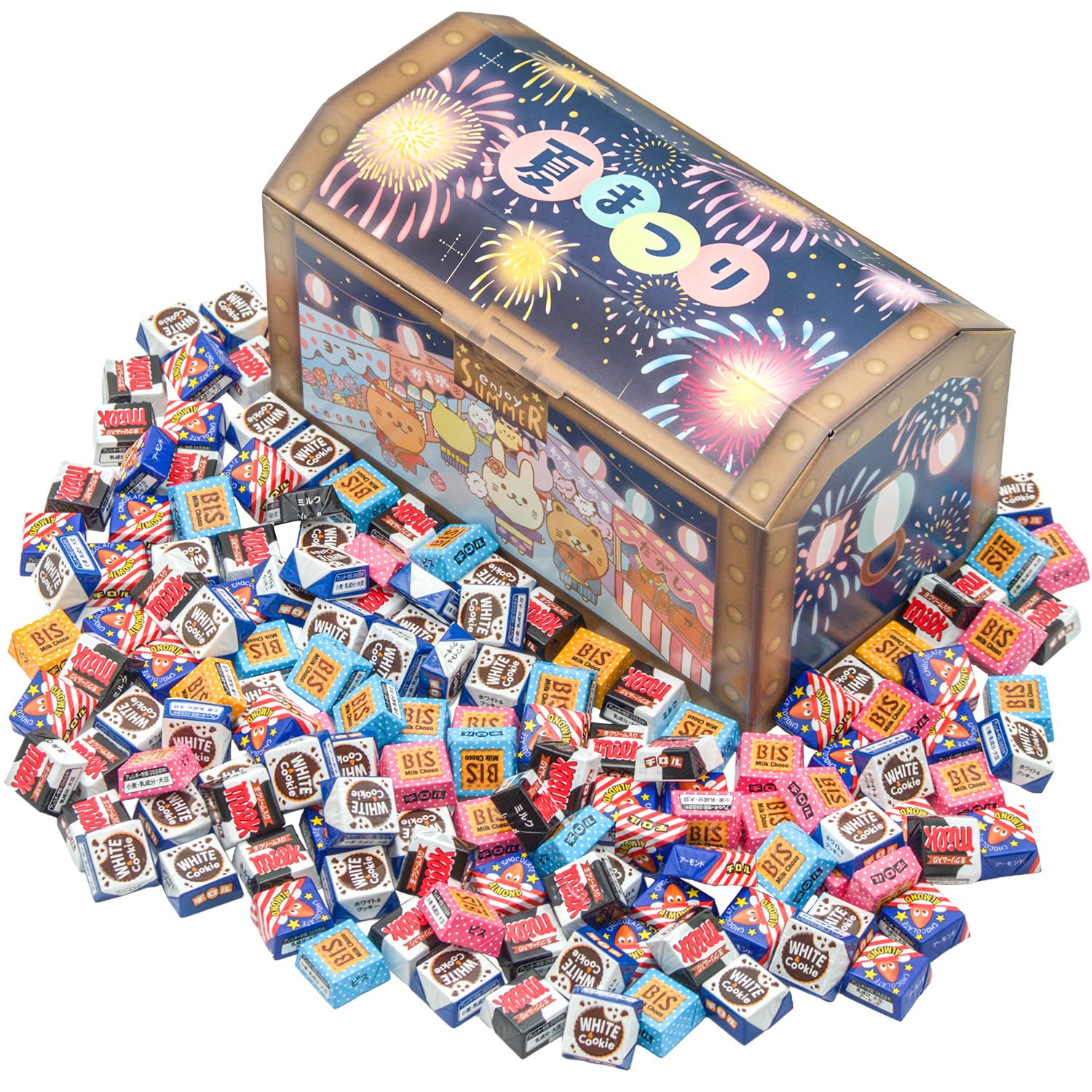 Amazon.co.jp: チョコレート 詰め合わせ 夏まつり 宝箱 4種類920g お