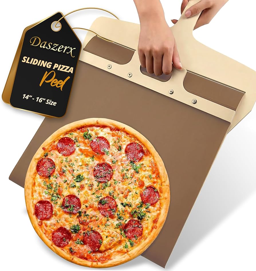 DASZERX® Premium Sliding Pizza Peel, Magic Pizza Slider Paddle with Non-Stick Cloth, Easy Transfer Pizza Slider with Handle, 16 or 14 Inch Pizza Peel Slider for Oven, Elite Peel Pizza Making & Baking