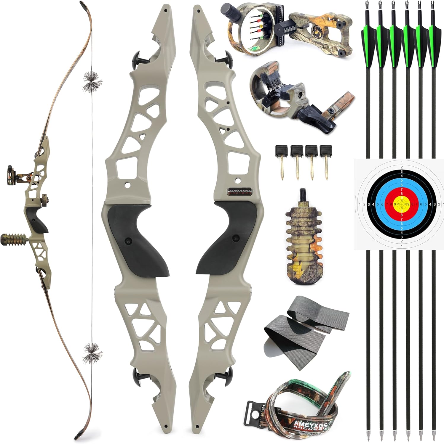 ILF Recurve Bow 64" Takedown Hunting Recurve 30-60Lbs Bow CNC Riser Right Handed Hunting Bow
