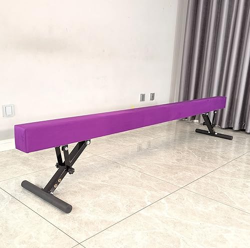 Miniatura 5 de PreGymnastic Viga de gimnasia actualizada, viga ajustable, duradera y resistente, haz de equilibrio ajustable de 8 pies, haz de entrenamiento a