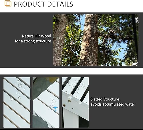 Miniatura 6 de Outsunny Silla Adirondack plegable de 3 piezas con otomana y mesa auxiliar, sillas de madera para fogatas al aire libre con respaldo alto,