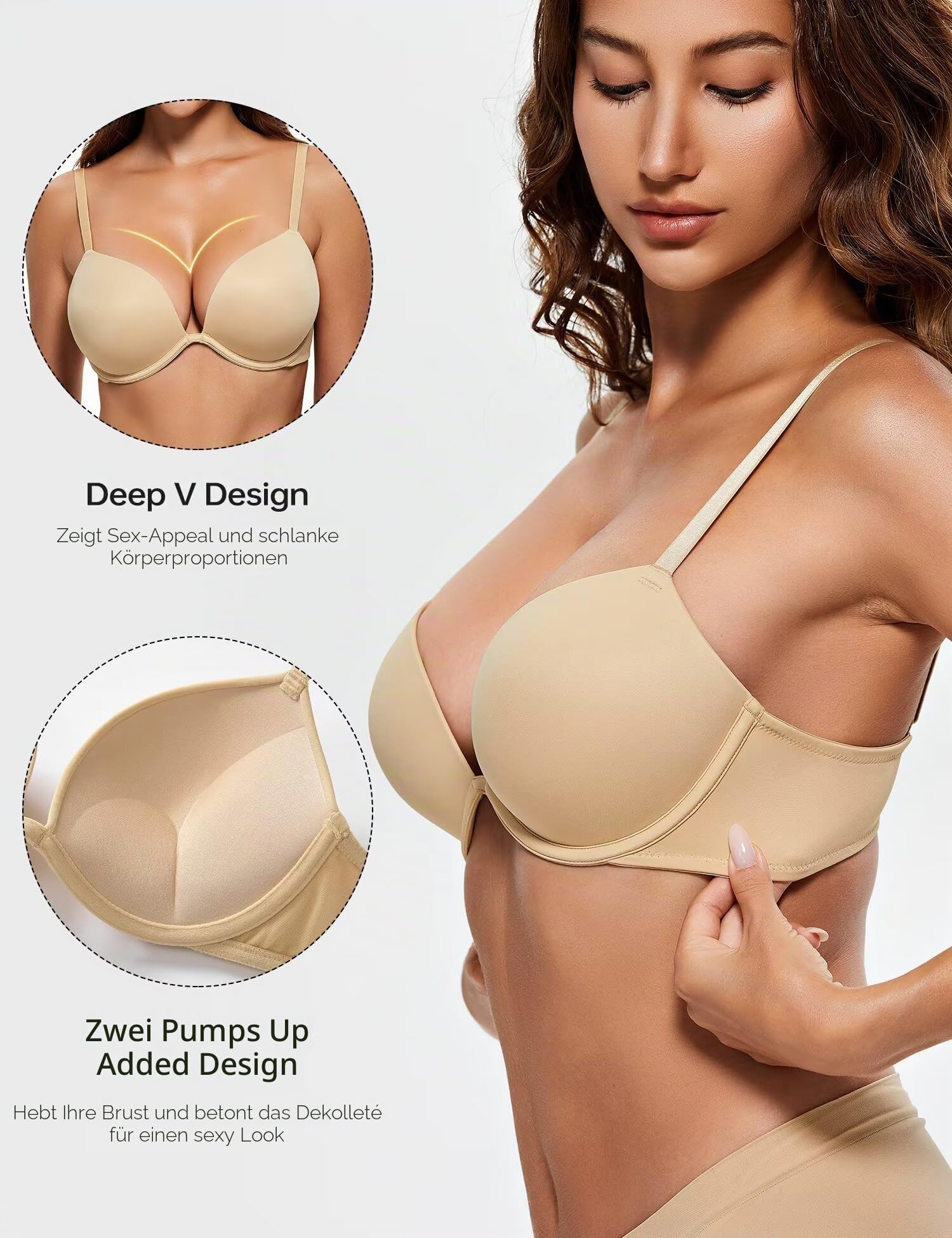 Wingslove Damen Super Push Up BH mit Bügel Extrem Gepolstert Maximizer für Kleine Brüste