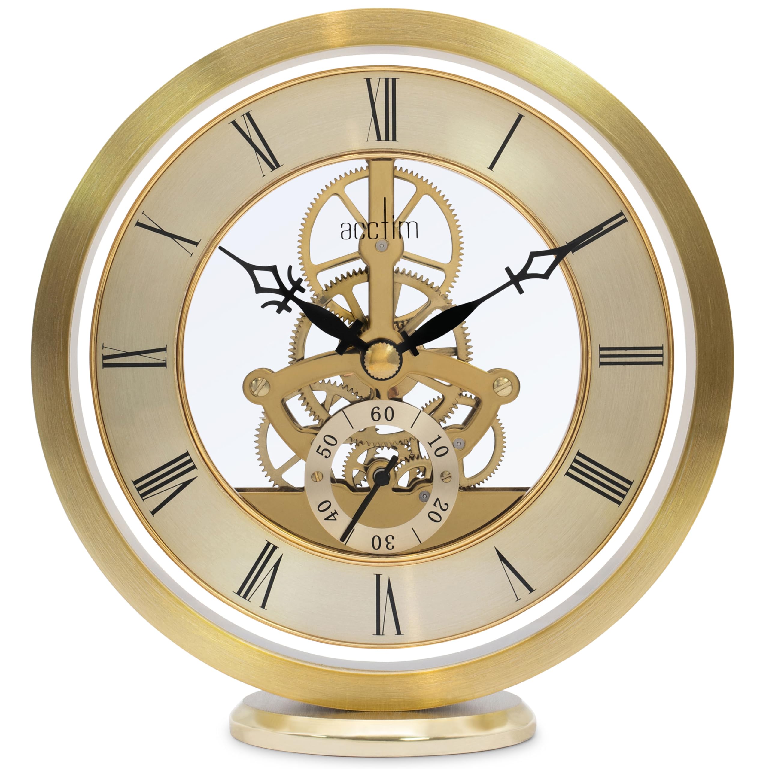 Acctim Millendon 37028 Horloge De Cheminée Ronde Squelette Dorée