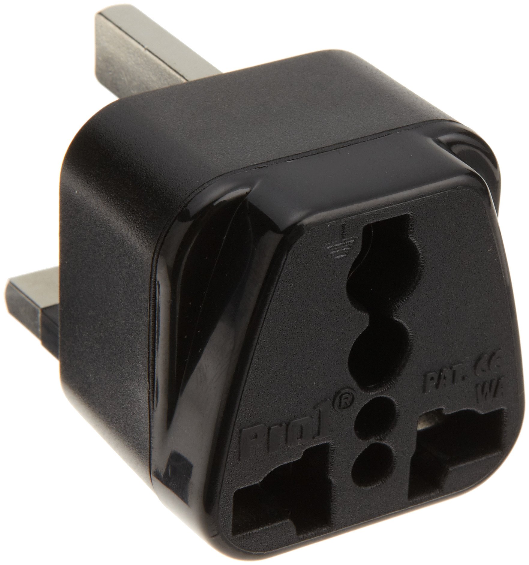 Lewis N Clarks Grounded Adapter Plug, Great Britain/Africa Reiseadapter, Schwarz