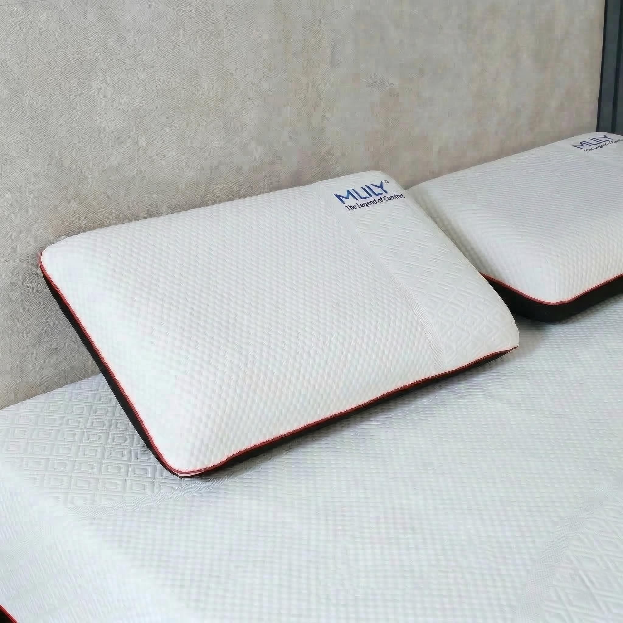 MLILY Cuscino in memory foam, cuscino cervicale, cuscino ortopedico in memory foam, 60 x 40 x 12 cm, con rivestimento lavabile