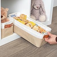 Vista 3 de OrganiHaus Narrow Storage Bins 15x06in, Small Closet Bins for Shelves, Bathroom Storage Baskets for Shelves, Narrow Baskets, Fabric Organizer with