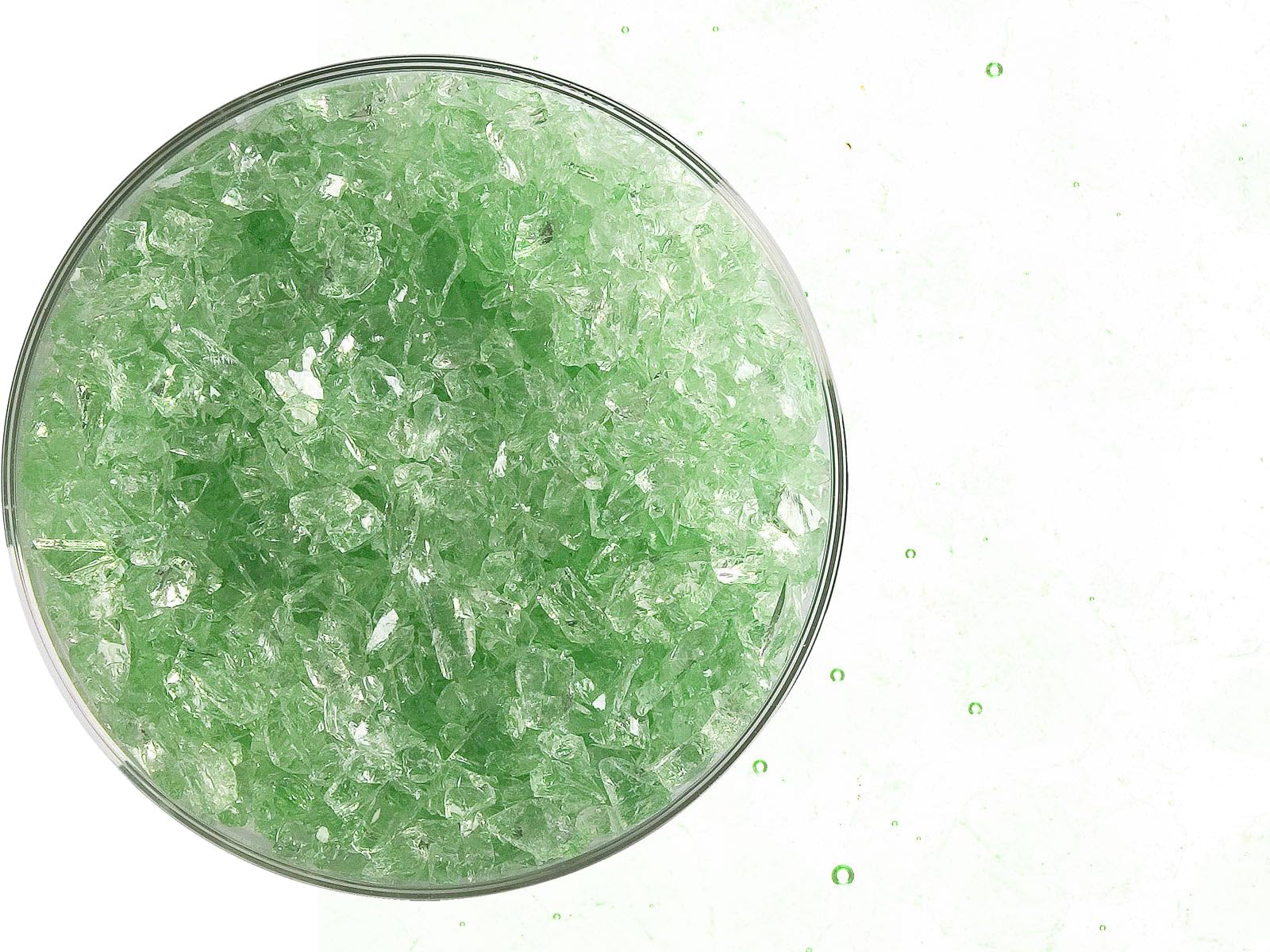 Grass Green Pale Transparent Glass Frit Coarse Bullseye COE 90 Fusible- 4 Ounces-image-0