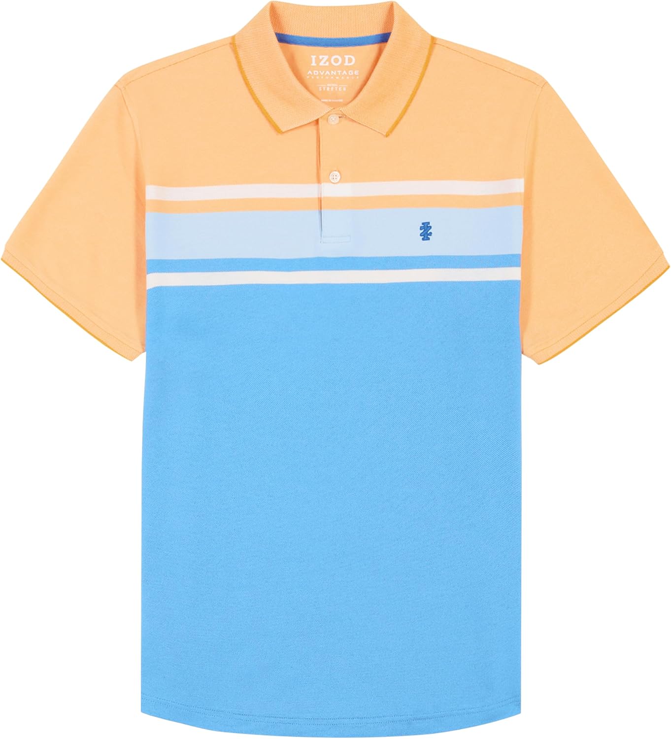 Izod Mens Advantage Performance Short Sleeve Stripe Polo Shirt - Image 4