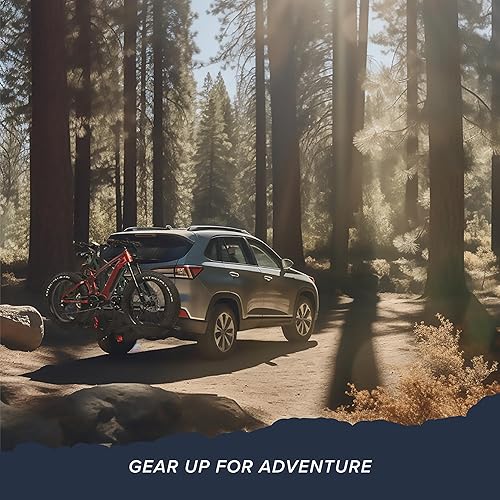 Miniatura 2 de Arksen Soporte de plataforma de 2 bicicletas inclinable inteligente montado en enganche estilo plataforma plegable de 2 pulgadas para neumáticos