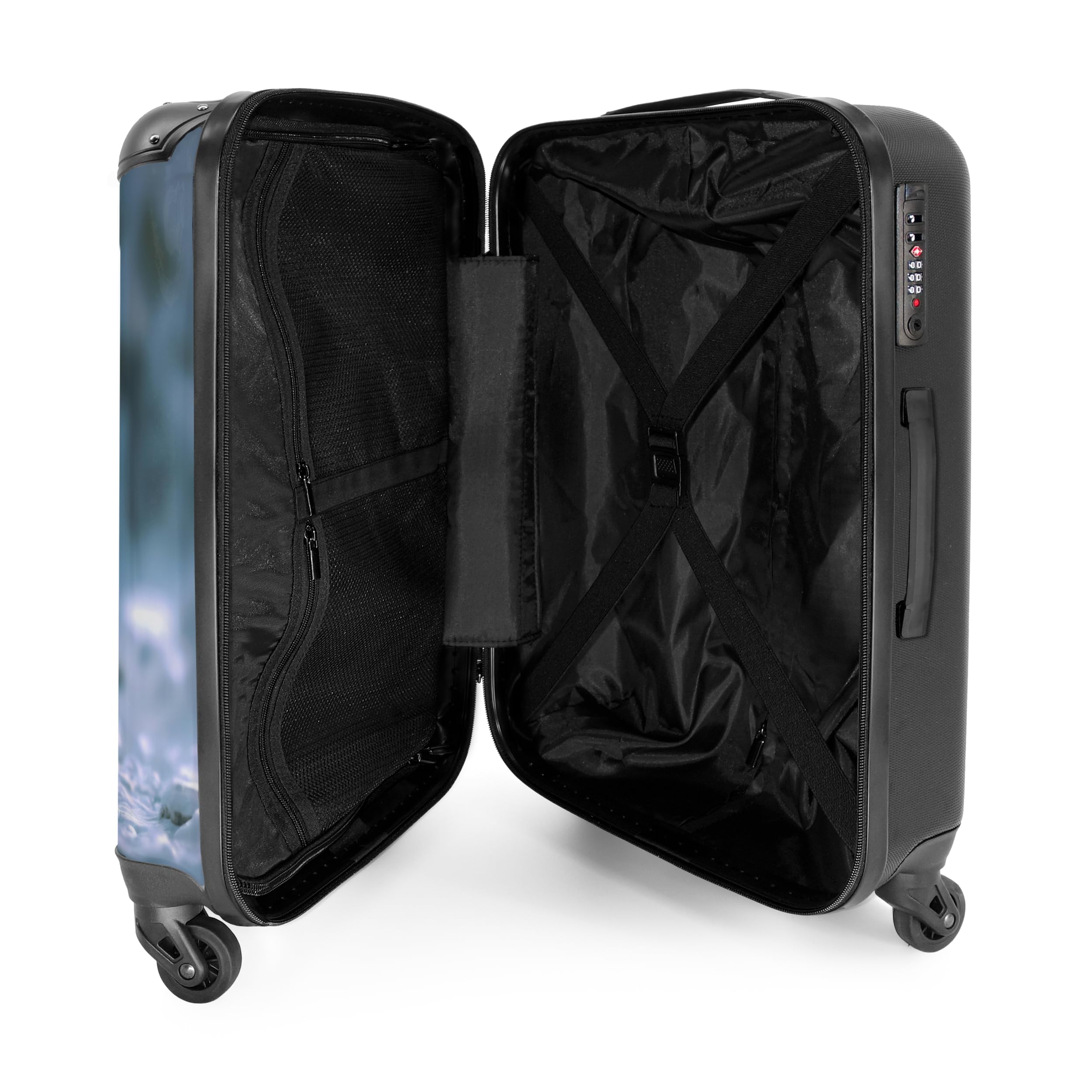 NoBoringSuitcases.com Valise Enfant, Grande Valise, Valise Personnalisable, Bagages Enfant, Serrure TSA, Valise 23kg, Taille M, Valise Grande Taille (67cm - 72L), (Ours Polaire, Pingouin - Blanc)