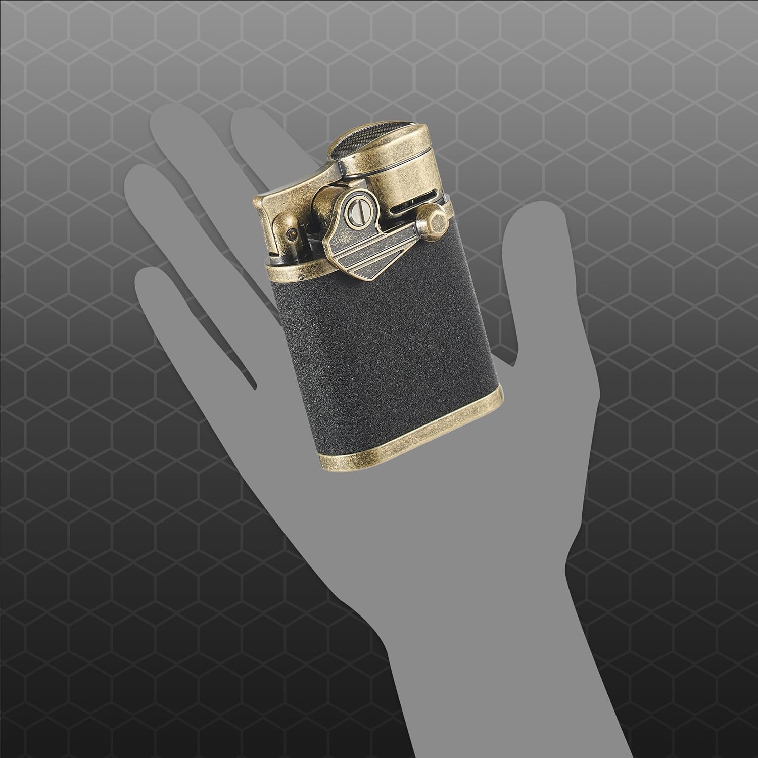 Visol Orient Butane Torch Lighter Quad Flame Refillable Gas Lighter, Built in Holder and Windproof Adjustable Flame Table Lighter (Shipped Without Butane)