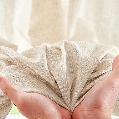 Miniatura 4 de Jinchan - Cortinas de lino texturizadas para sala de estar, con ojales en la parte superior juego de cortinas ideal para dormitorio, sala de estar,