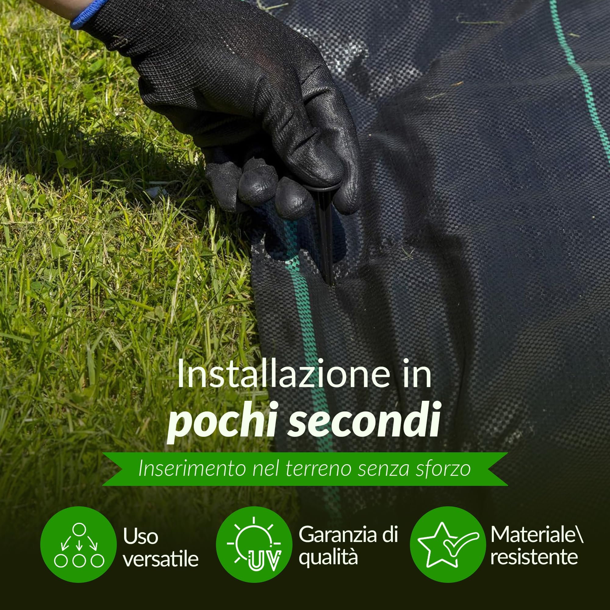 GARDENIX 100 pezzi TerraPEG, ancoraggio da per giardino per tessuto, Extra Forte