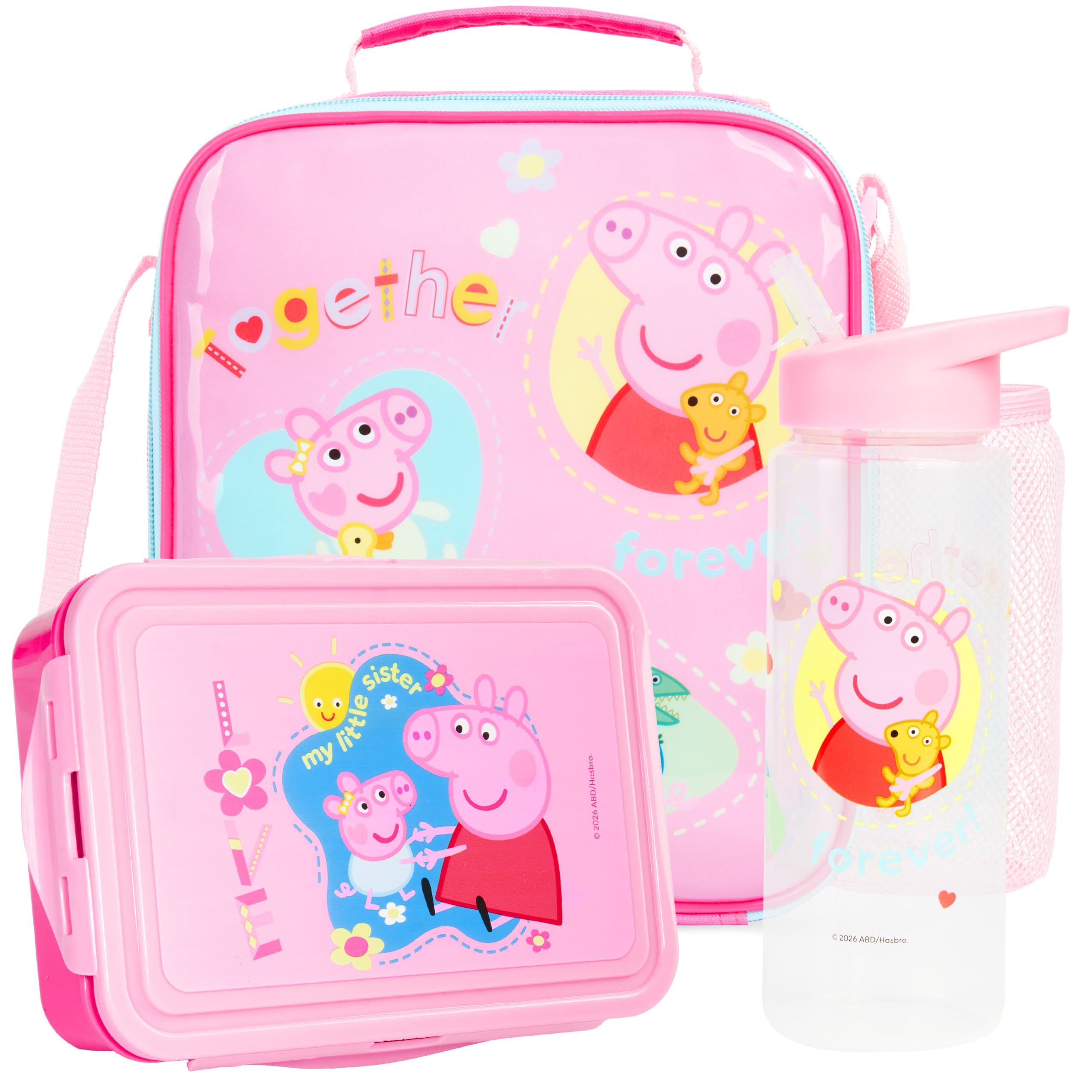 Get Trend Peppa Pig Girls Lunch Bag Set with Bento Box & Bottle